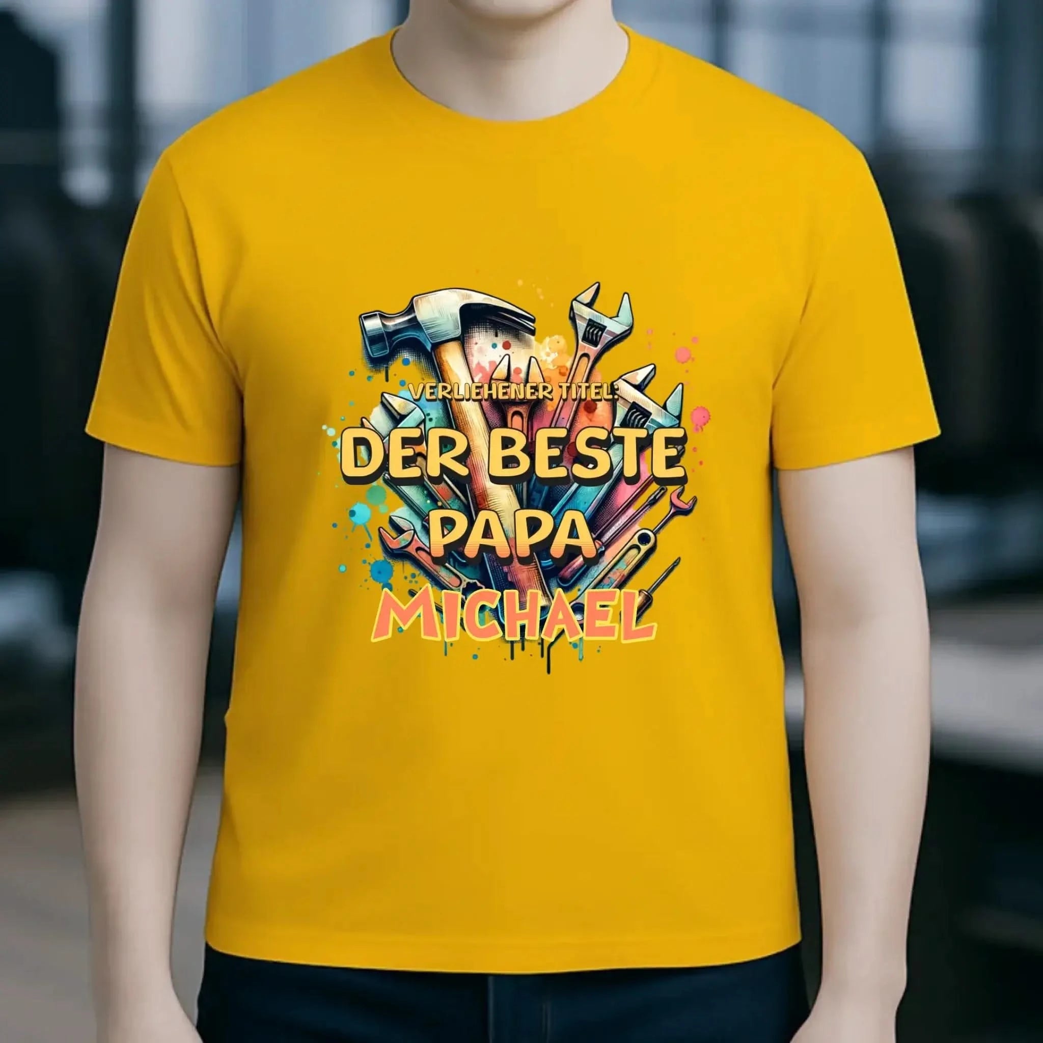 Verliehener Titel: Bester Papa + Wunschtext • Unisex Premium T-Shirt XS-5XL aus Bio-Baumwolle für Damen & Herren • Exklusivdesign • personalisiert