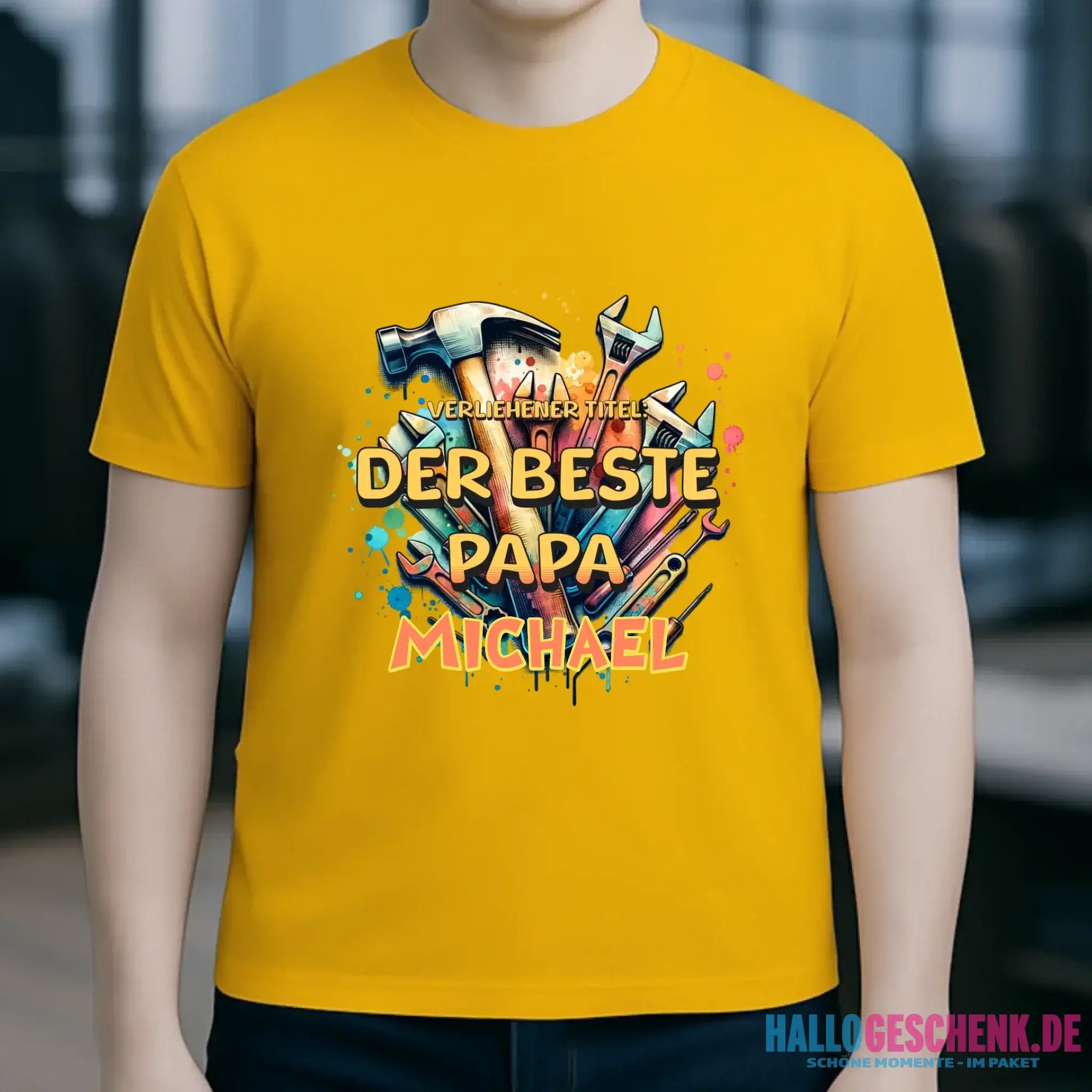 Verliehener Titel: Bester Papa + Wunschtext • Unisex Premium T-Shirt XS-5XL aus Bio-Baumwolle für Damen & Herren • Exklusivdesign • personalisiert