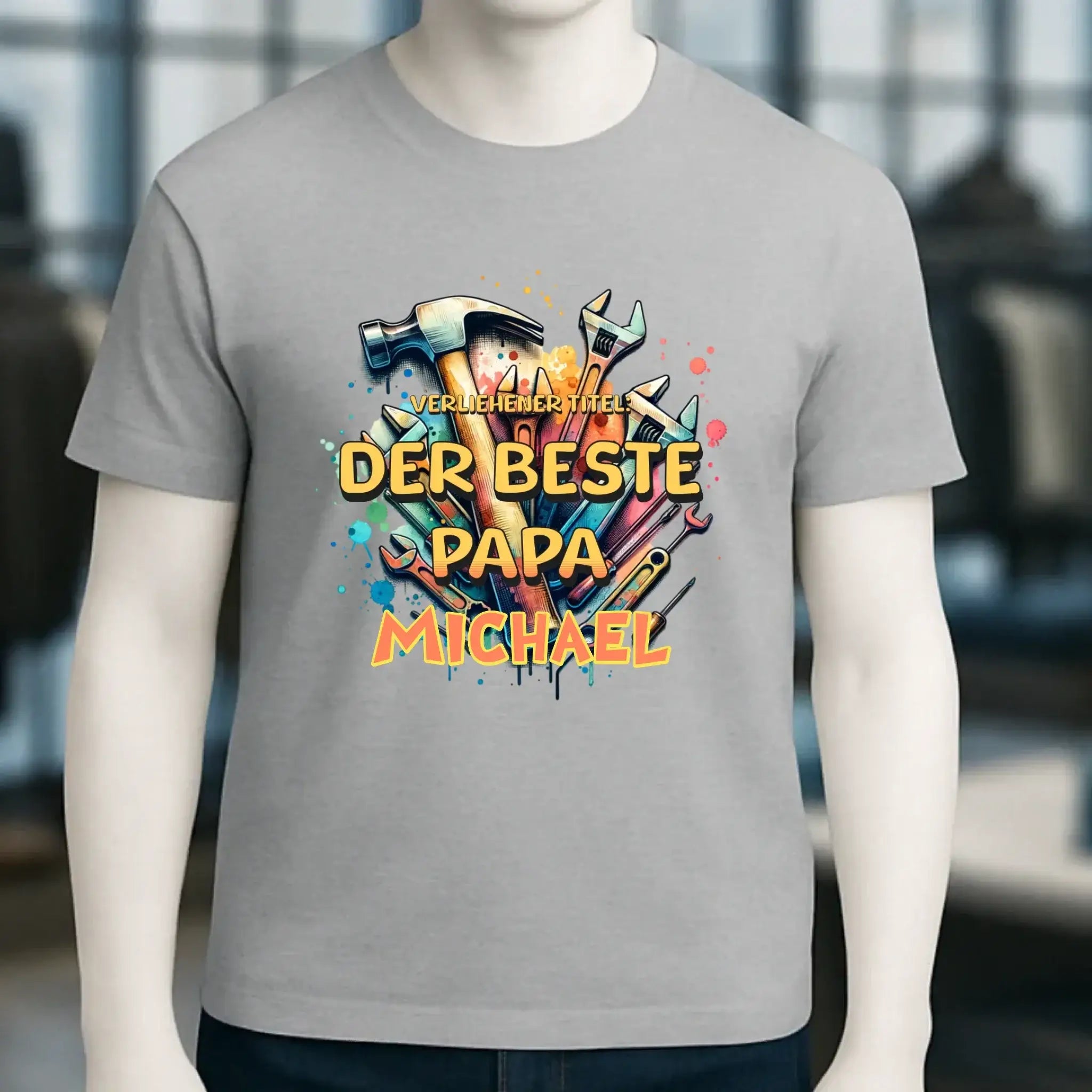 Verliehener Titel: Bester Papa + Wunschtext • Unisex Premium T-Shirt XS-5XL aus Bio-Baumwolle für Damen & Herren • Exklusivdesign • personalisiert