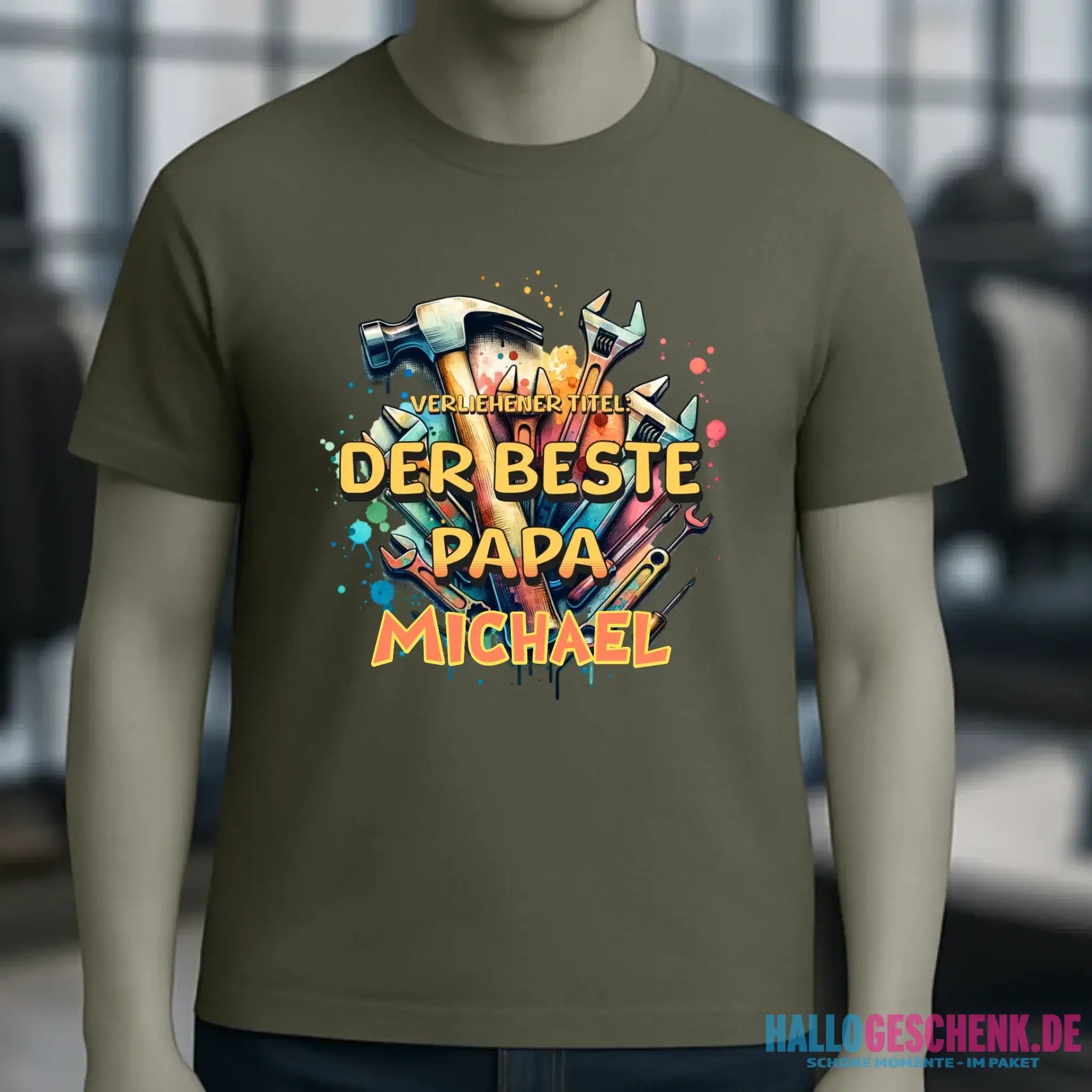 Verliehener Titel: Bester Papa + Wunschtext • Unisex Premium T-Shirt XS-5XL aus Bio-Baumwolle für Damen & Herren • Exklusivdesign • personalisiert