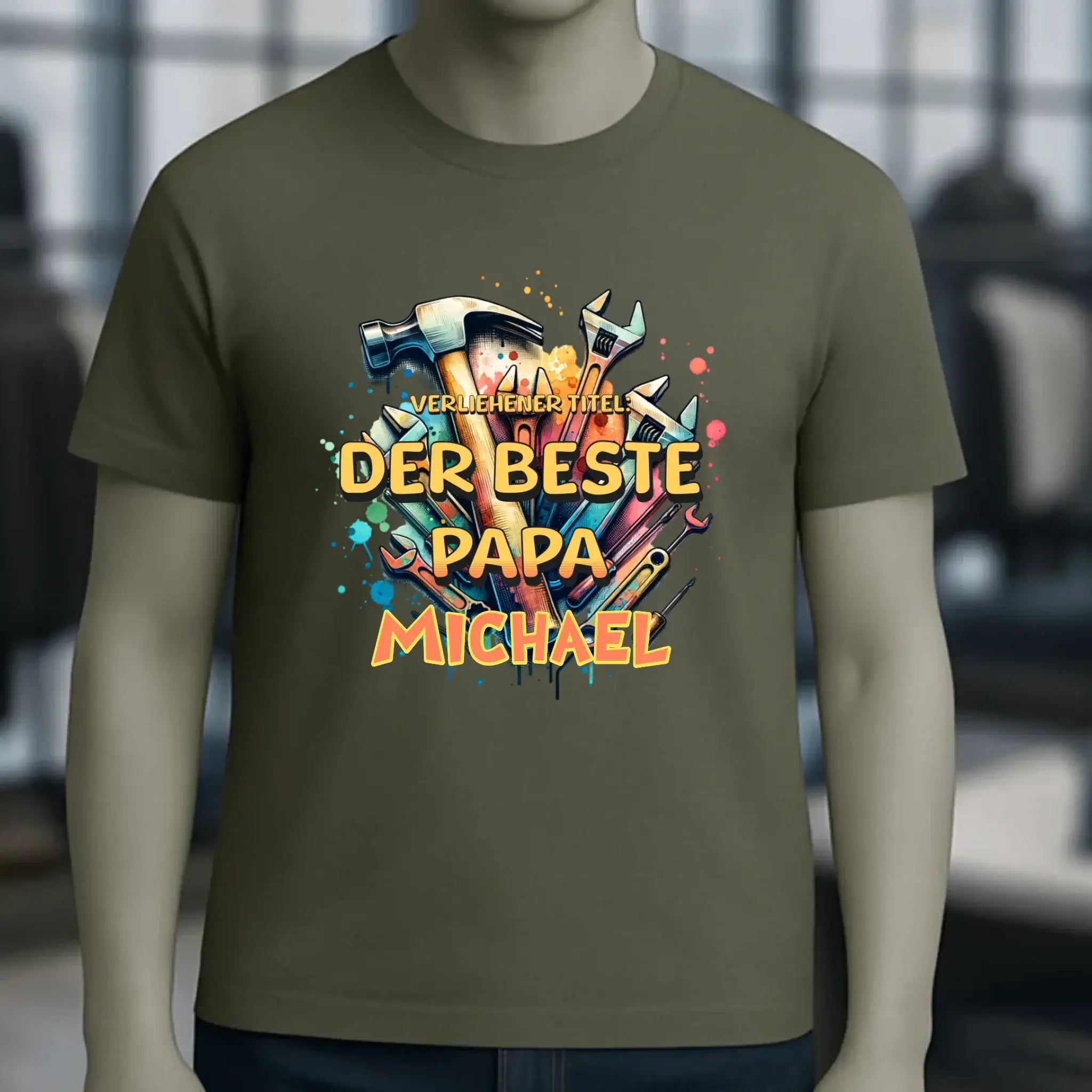 Verliehener Titel: Bester Papa + Wunschtext • Unisex Premium T-Shirt XS-5XL aus Bio-Baumwolle für Damen & Herren • Exklusivdesign • personalisiert