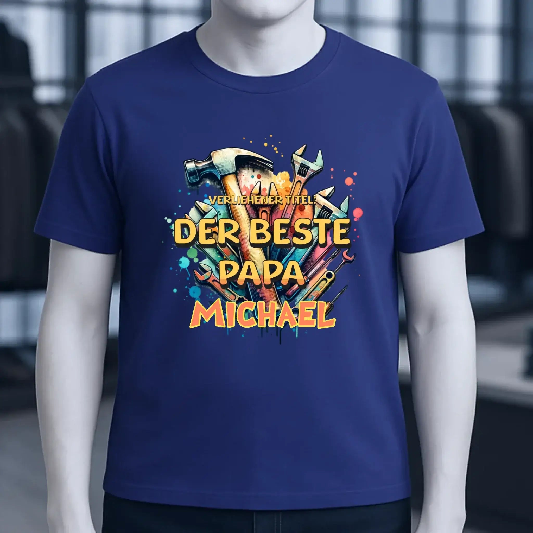 Verliehener Titel: Bester Papa + Wunschtext • Unisex Premium T-Shirt XS-5XL aus Bio-Baumwolle für Damen & Herren • Exklusivdesign • personalisiert