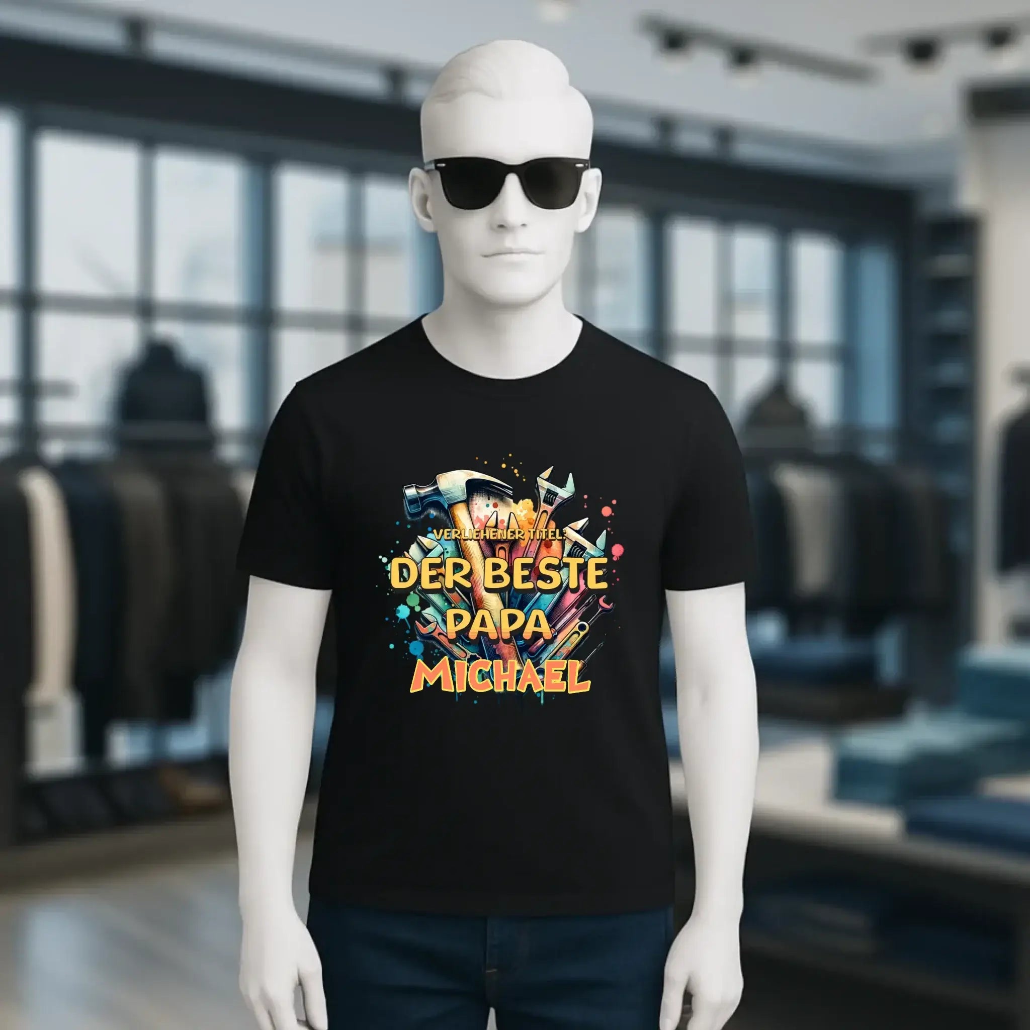 Verliehener Titel: Bester Papa + Wunschtext • Unisex Premium T-Shirt XS-5XL aus Bio-Baumwolle für Damen & Herren • Exklusivdesign • personalisiert