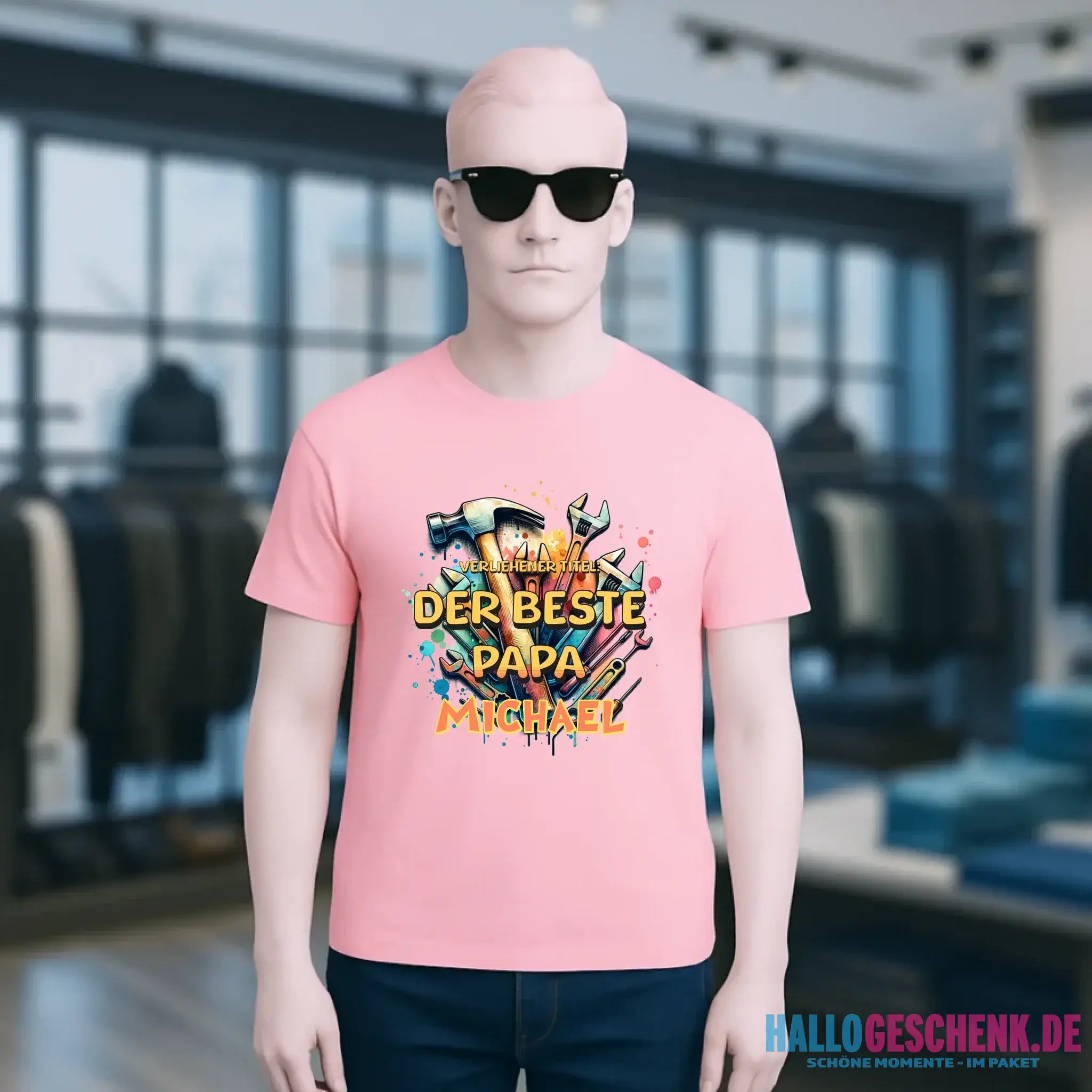Verliehener Titel: Bester Papa + Wunschtext • Unisex Premium T-Shirt XS-5XL aus Bio-Baumwolle für Damen & Herren • Exklusivdesign • personalisiert