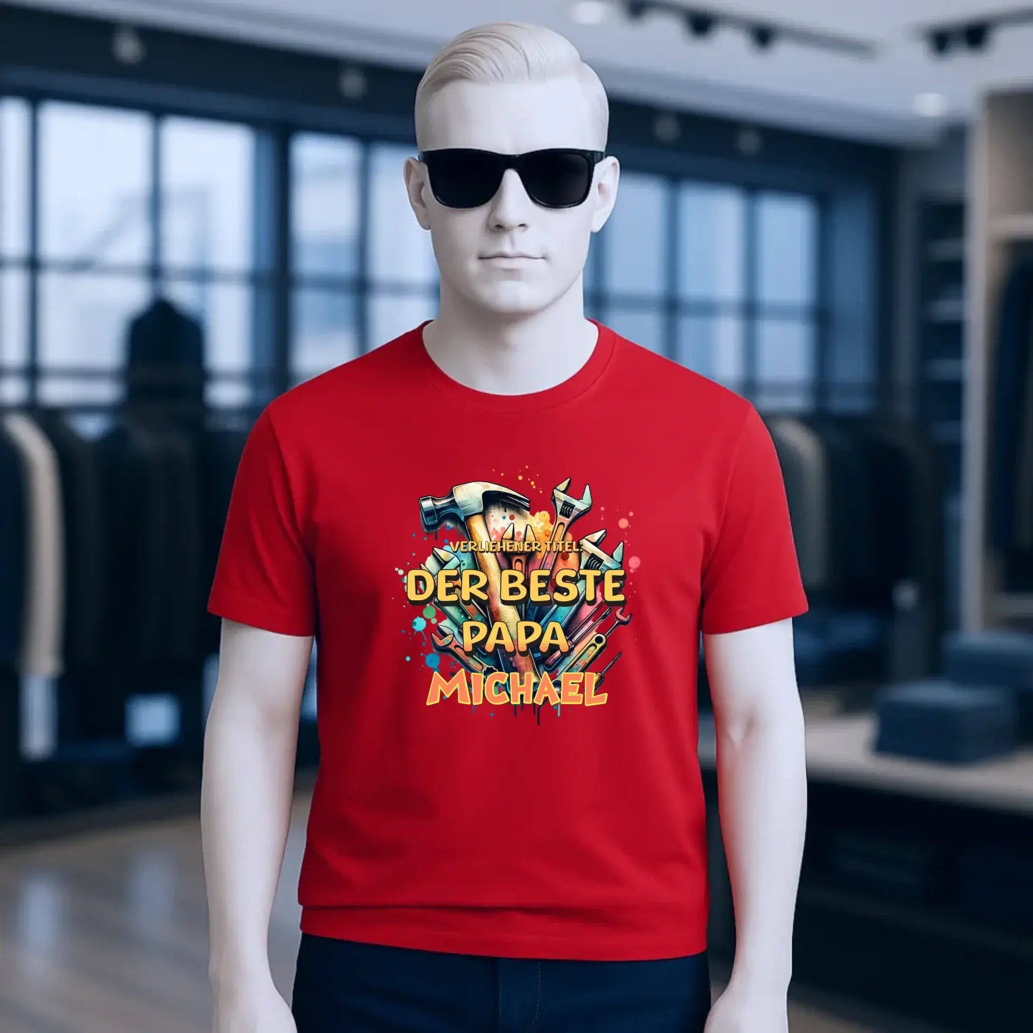 Verliehener Titel: Bester Papa + Wunschtext • Unisex Premium T-Shirt XS-5XL aus Bio-Baumwolle für Damen & Herren • Exklusivdesign • personalisiert