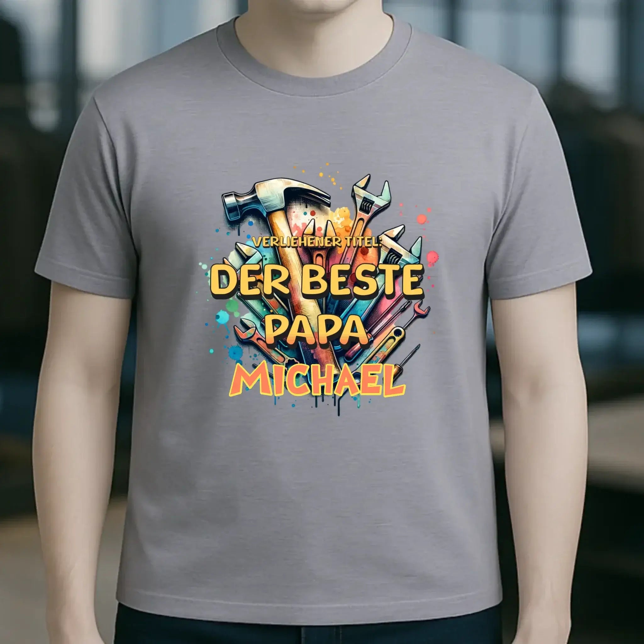 Verliehener Titel: Bester Papa + Wunschtext • Unisex Premium T-Shirt XS-5XL aus Bio-Baumwolle für Damen & Herren • Exklusivdesign • personalisiert