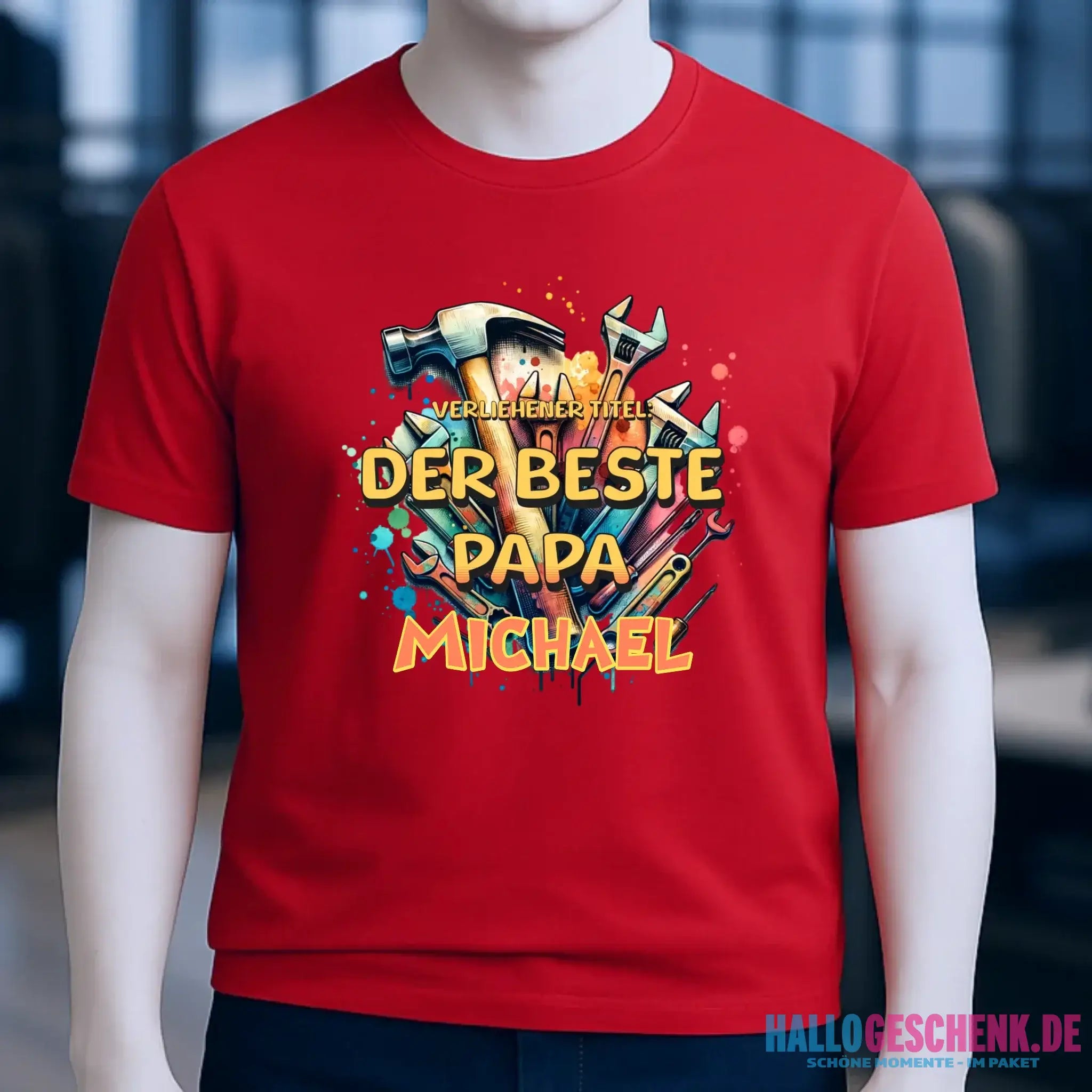 Verliehener Titel: Bester Papa + Wunschtext • Unisex Premium T-Shirt XS-5XL aus Bio-Baumwolle für Damen & Herren • Exklusivdesign • personalisiert