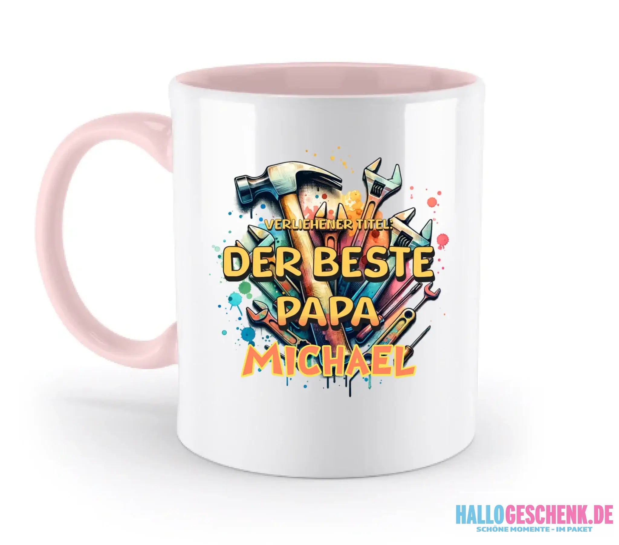 Verliehener Titel: Bester Papa + Wunschtext • zweifarbige Tasse • Exklusivdesign • personalisiert