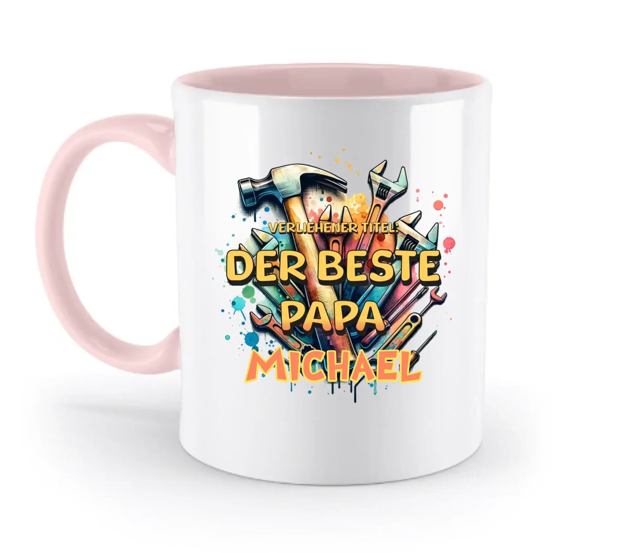 Verliehener Titel: Bester Papa + Wunschtext • zweifarbige Tasse • Exklusivdesign • personalisiert