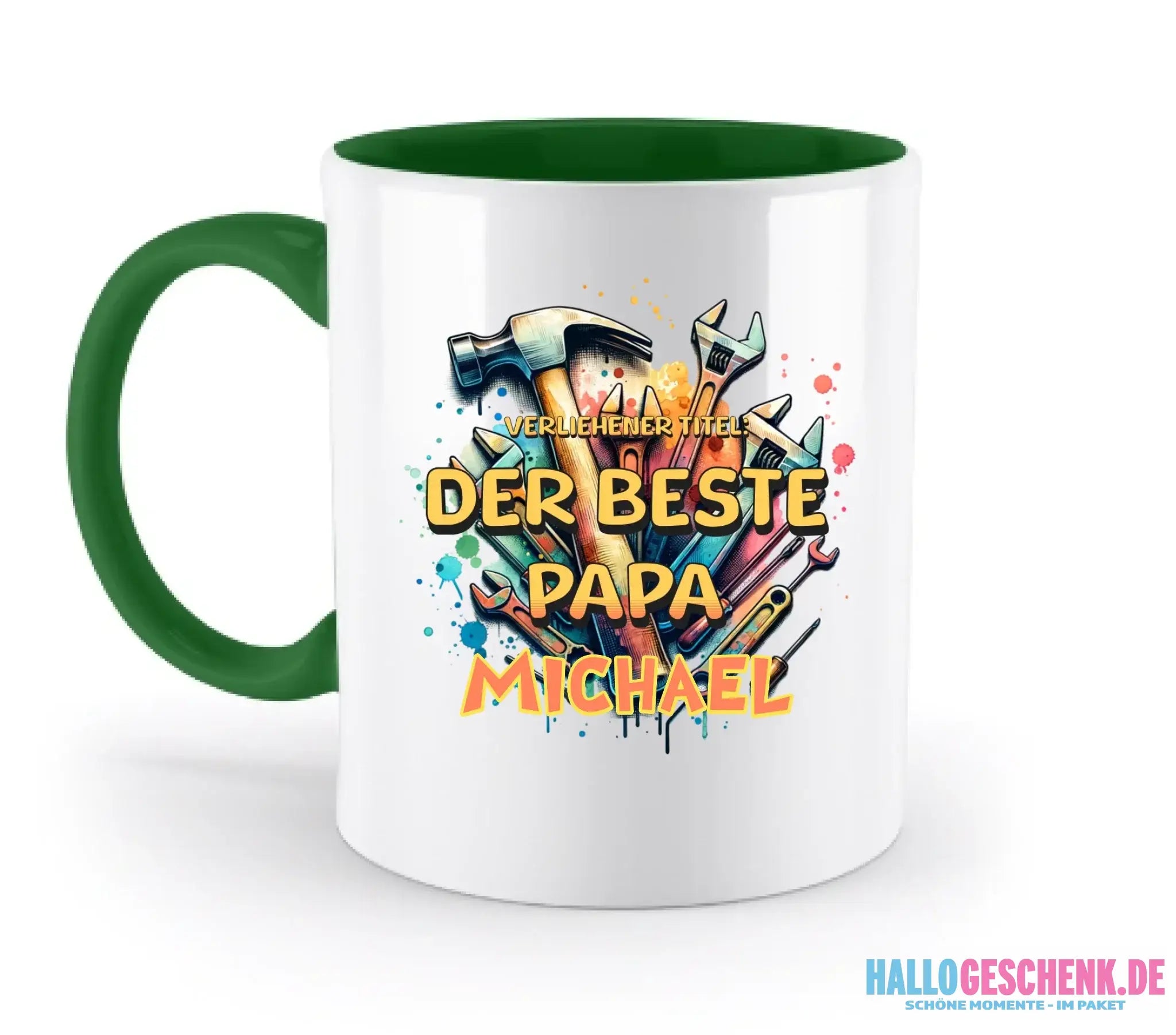 Verliehener Titel: Bester Papa + Wunschtext • zweifarbige Tasse • Exklusivdesign • personalisiert