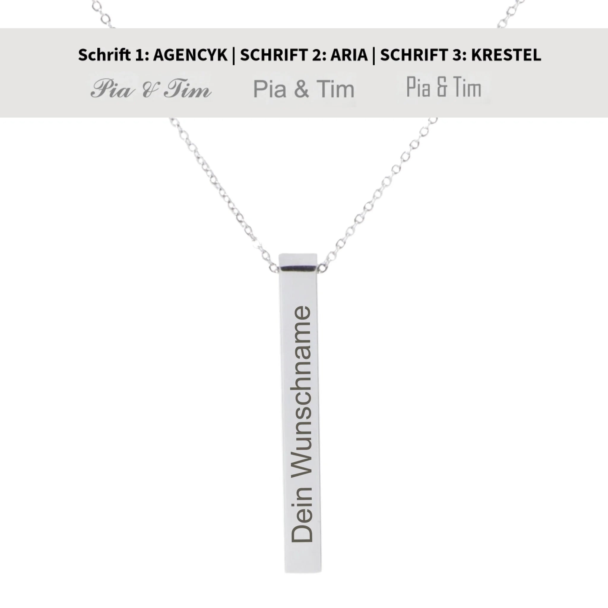 Vertikale Halskette Säule-1-Silber