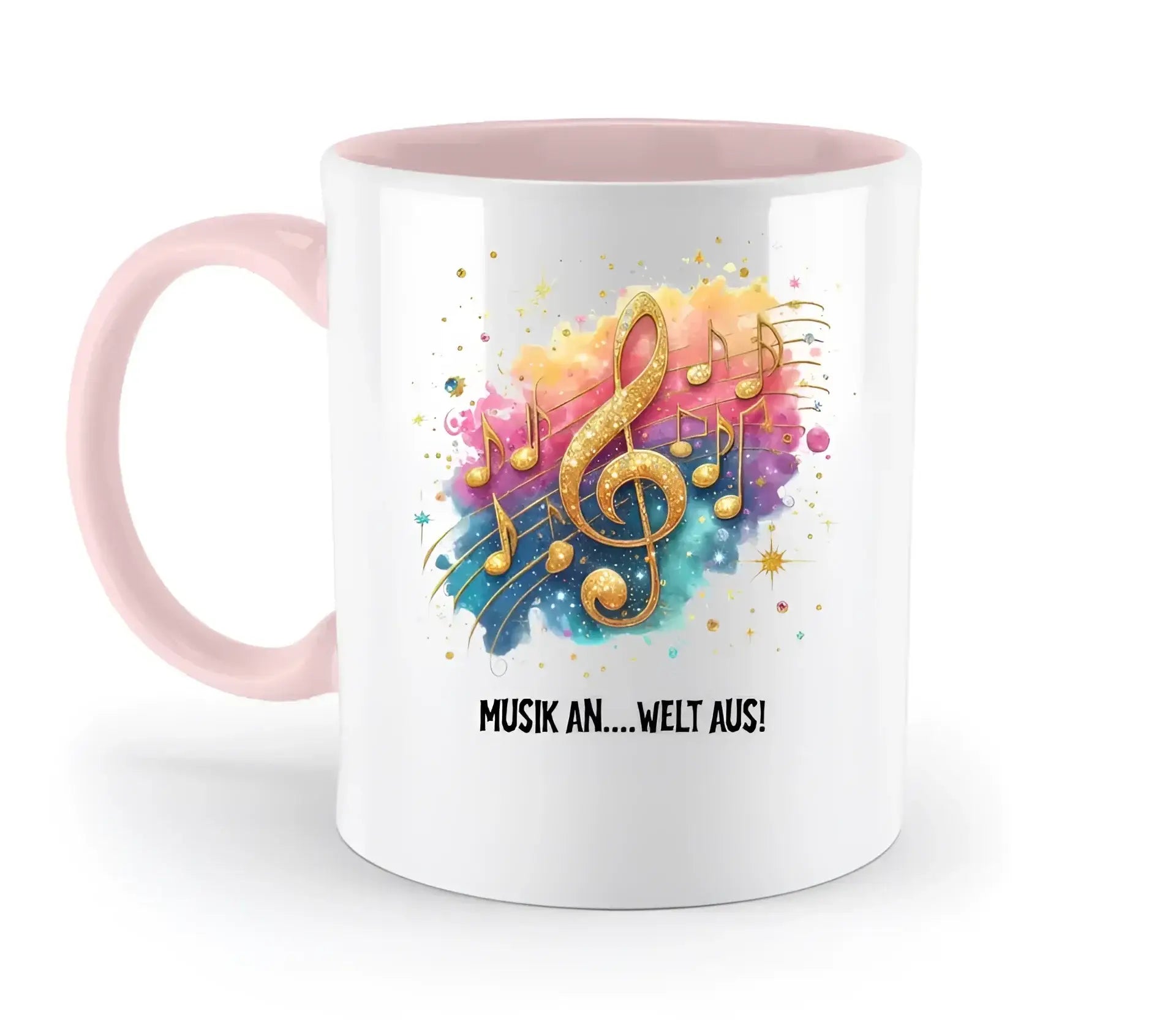 Wähle aus 25 Motiven • Fantasie Music Noten + Text • zweifarbige Tasse • Exklusivdesign • personalisiert