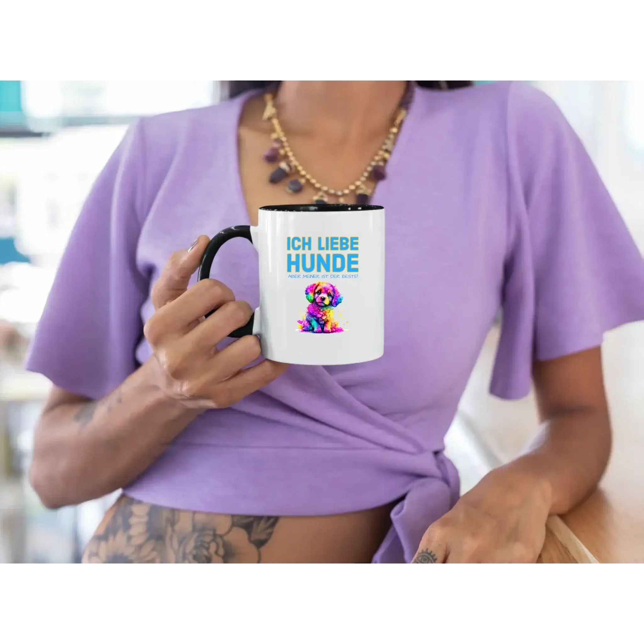 "WÄHLE DEN HUND" • zweifarbige Tasse • personalisiert