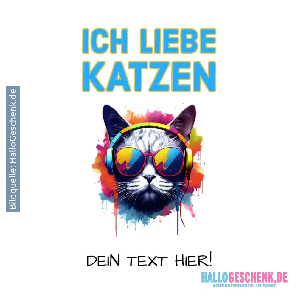 Wähle die Katze (mit Motivauswahl + Text) • STICKER 20x20 cm (Aufkleber) - White / OneSize / ausgestanzter Sticker
