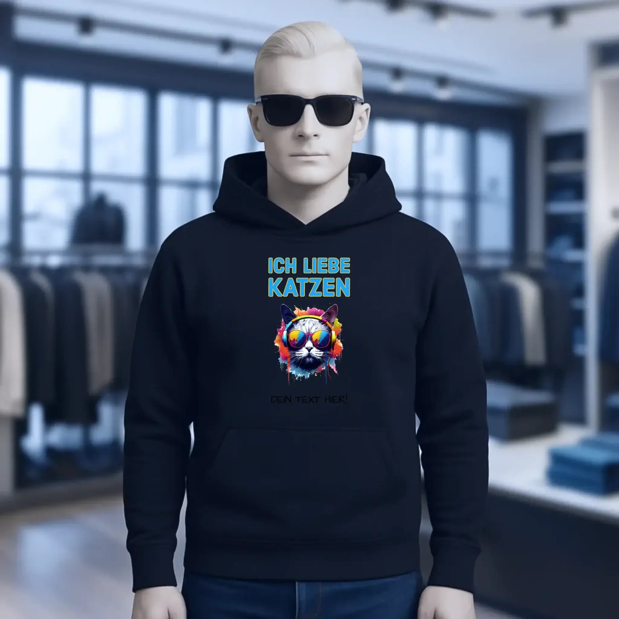 Wähle die Katze mit Motivauswahl + Text • Unisex Premium Hoodie XS-5XL aus Bio-Baumwolle für Damen & Herren • Exklusivdesign • personalisiert