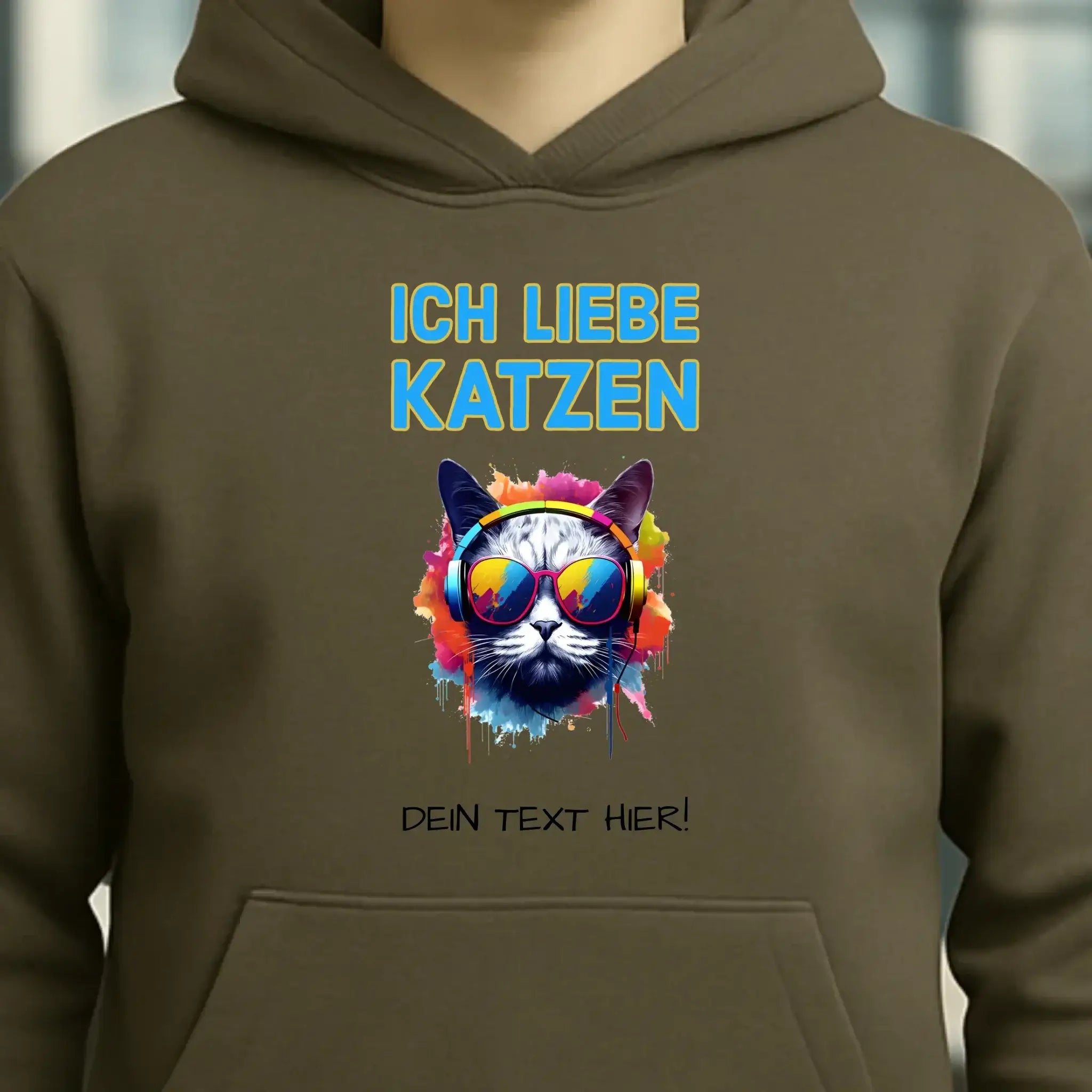 Wähle die Katze mit Motivauswahl + Text • Unisex Premium Hoodie XS-5XL aus Bio-Baumwolle für Damen & Herren • Exklusivdesign • personalisiert