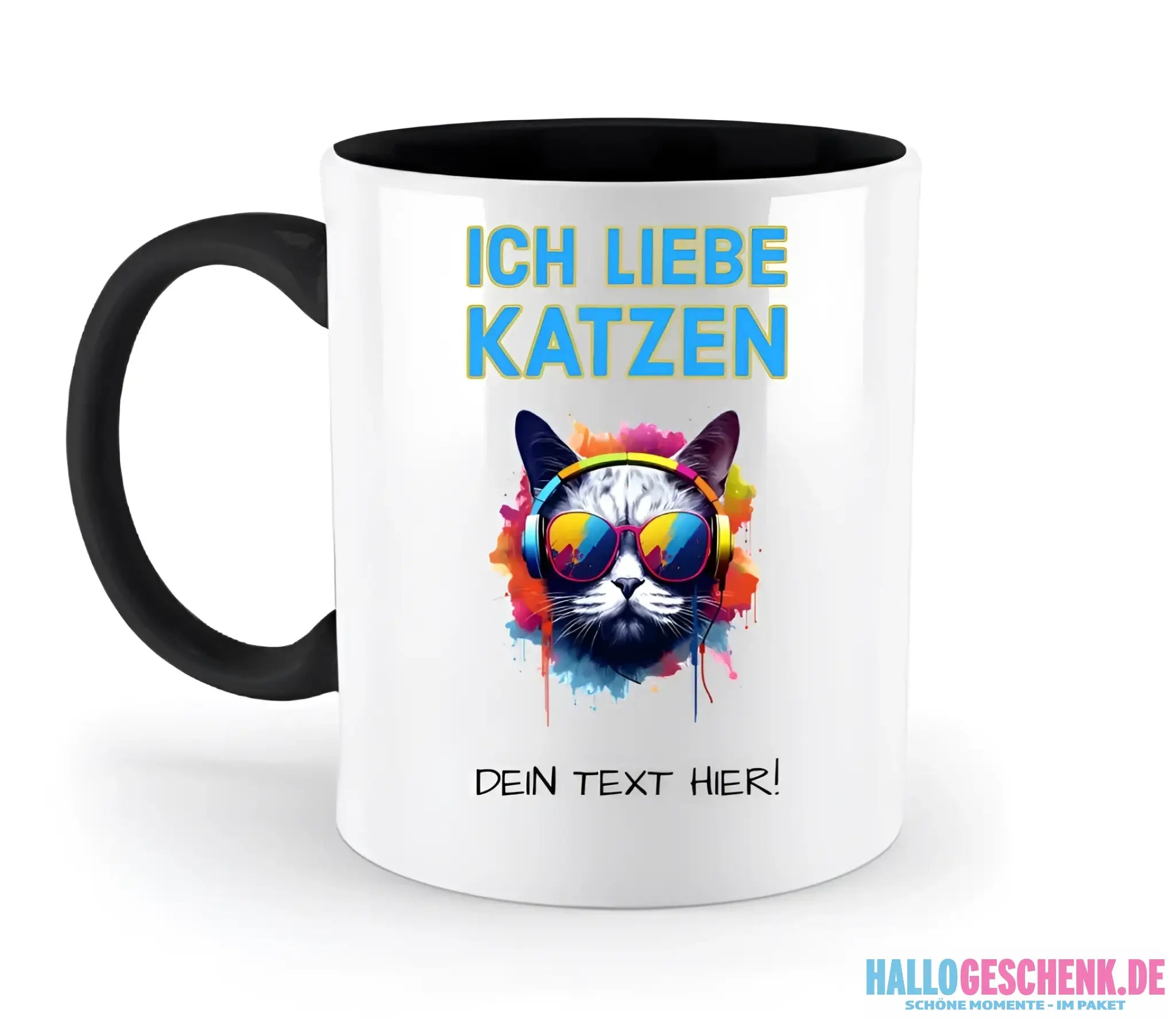 Wähle die Katze (mit Motivauswahl + Text) • zweifarbige Tasse • spülmaschinenfest • personalisiert - zweifarbige Tasse