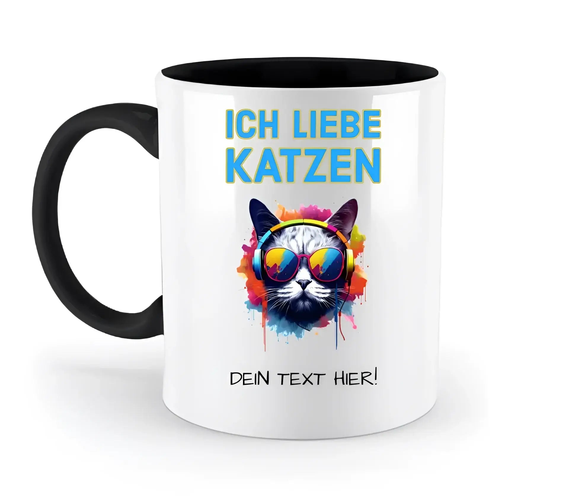 Wähle die Katze (mit Motivauswahl + Text) • zweifarbige Tasse • spülmaschinenfest • personalisiert - zweifarbige Tasse
