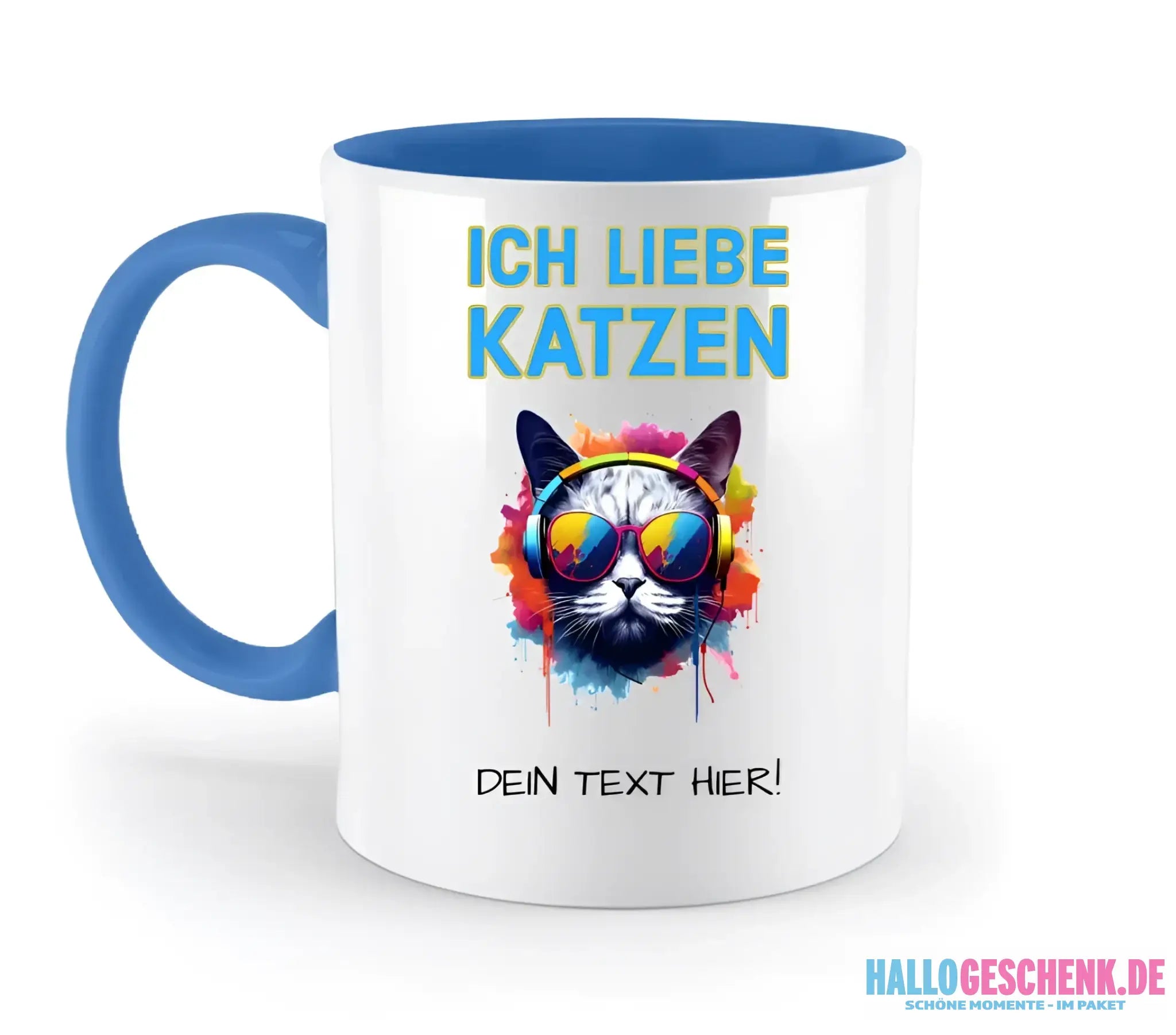 Wähle die Katze (mit Motivauswahl + Text) • zweifarbige Tasse • spülmaschinenfest • personalisiert - zweifarbige Tasse