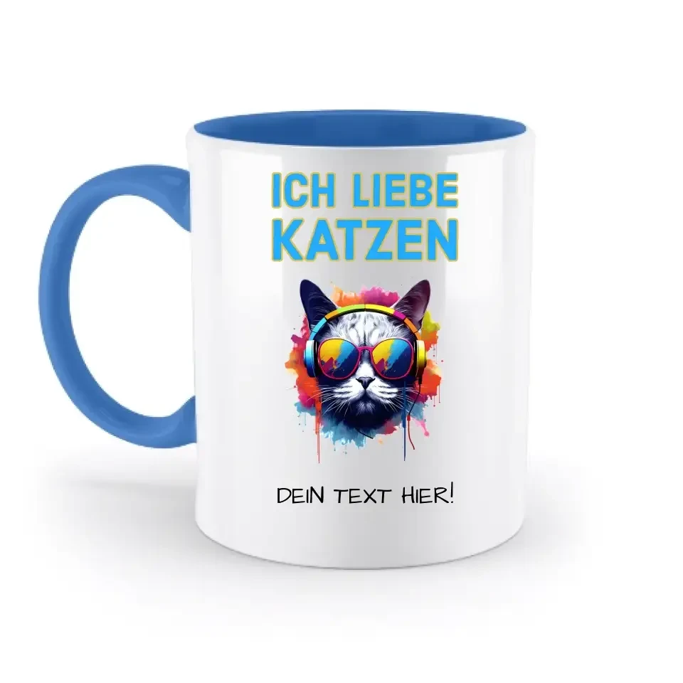 Wähle die Katze mit Motivauswahl + Text • zweifarbige Tasse • spülmaschinenfest • personalisiert