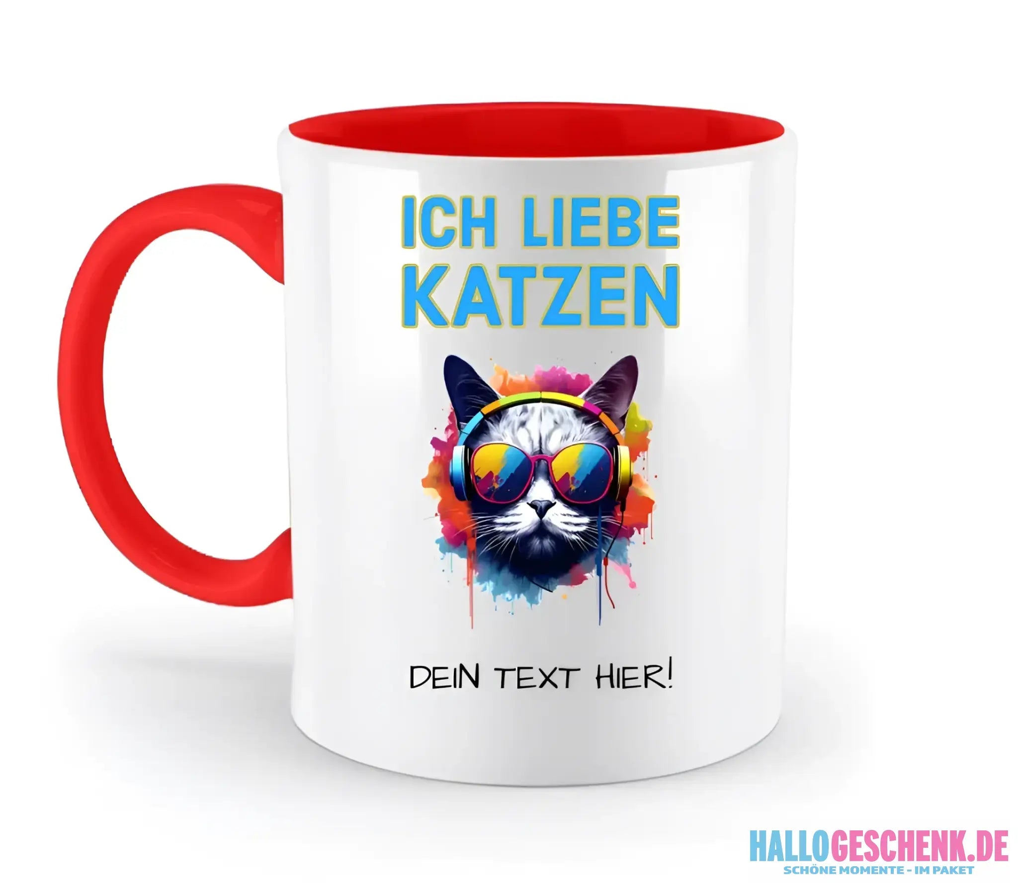 Wähle die Katze (mit Motivauswahl + Text) • zweifarbige Tasse • spülmaschinenfest • personalisiert - zweifarbige Tasse