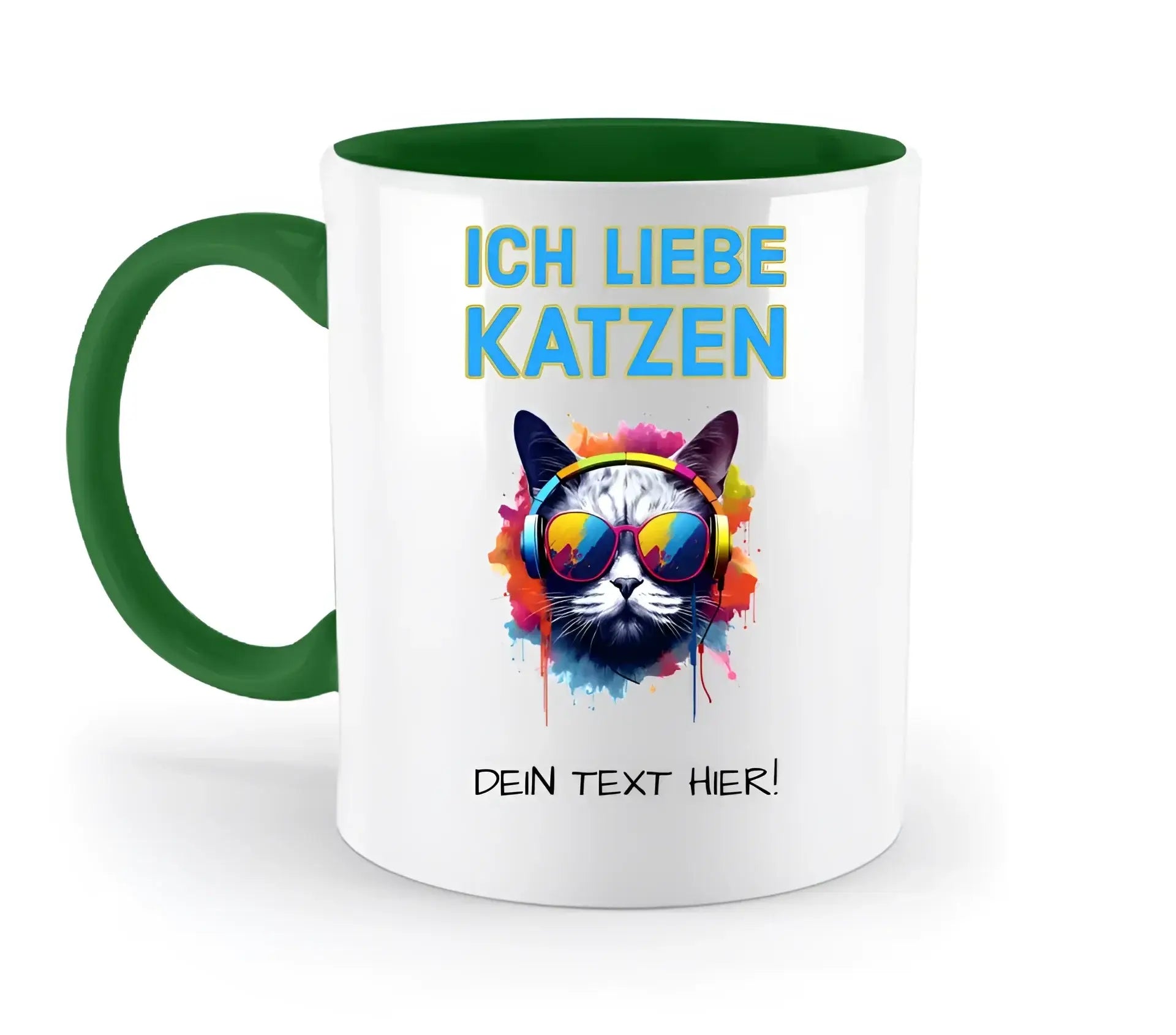 Wähle die Katze (mit Motivauswahl + Text) • zweifarbige Tasse • spülmaschinenfest • personalisiert - zweifarbige Tasse