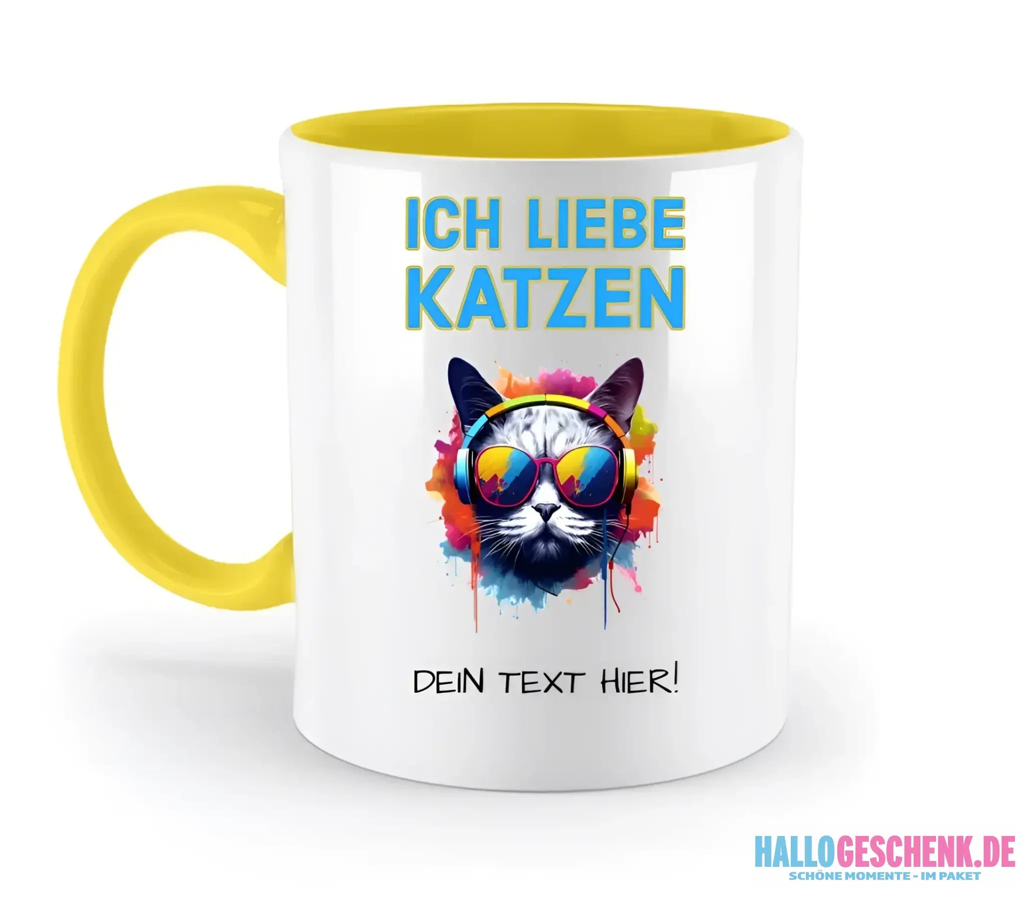 Wähle die Katze (mit Motivauswahl + Text) • zweifarbige Tasse • spülmaschinenfest • personalisiert - zweifarbige Tasse