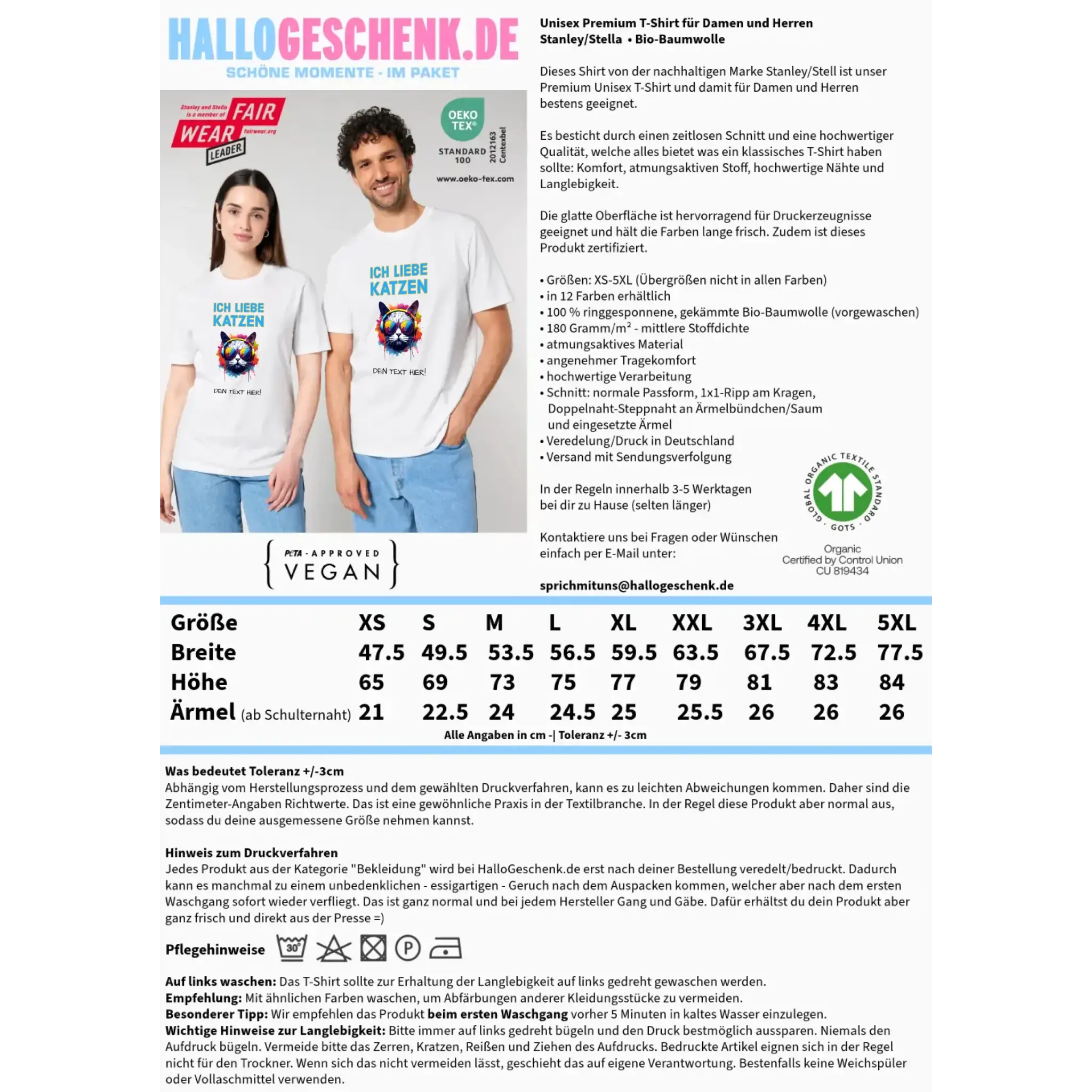 Wähle die Katze Motivauswahl - Unisex Premium T-Shirt XS-5XL aus Bio-Baumwolle für Damen & Herren