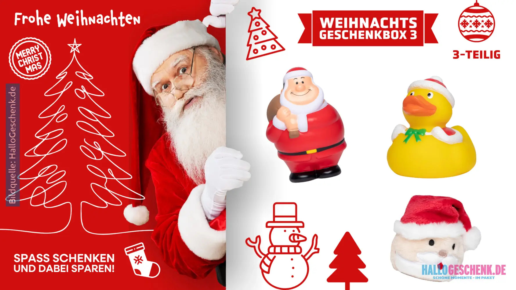 Weihnachtsgeschenkbox 3 (3-teilig) • Mixed • Weihnachtsgeschenk - Weihnachtsgeschenke