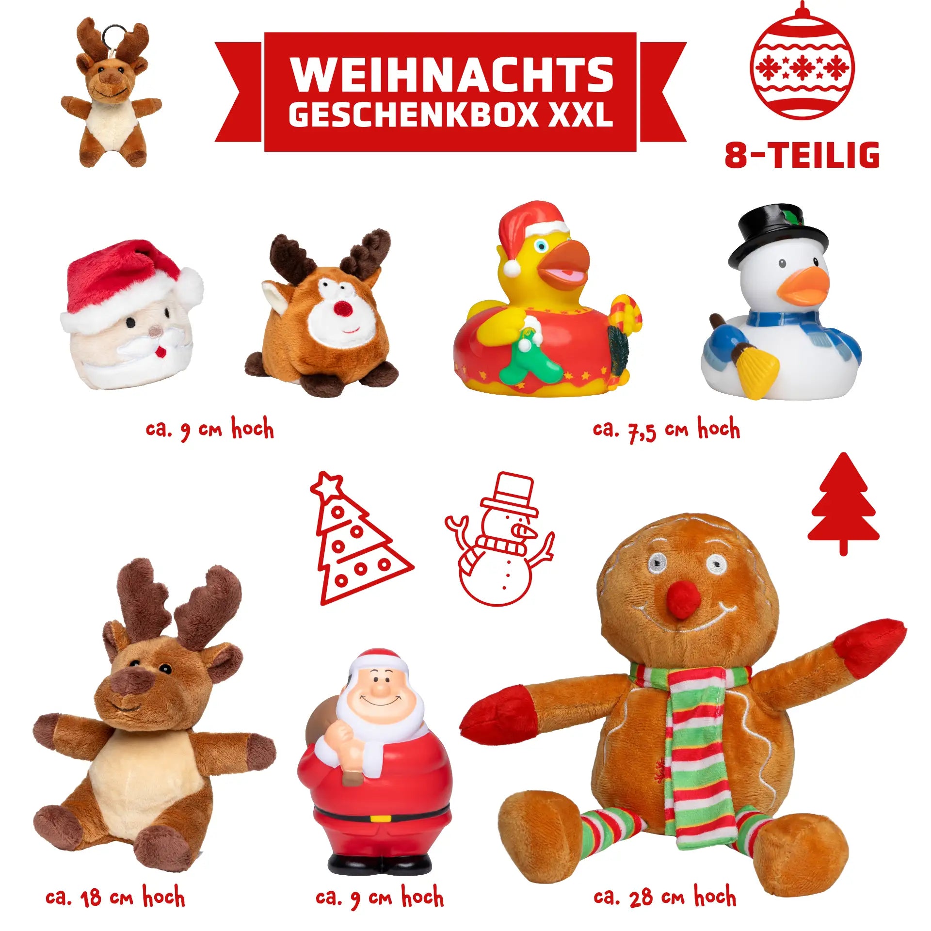 Weihnachtsgeschenkbox XXL (10-teilig) • Voller kleiner Highlights • Weihnachtsgeschenk - 8-teilig - Weihnachtsgeschenke