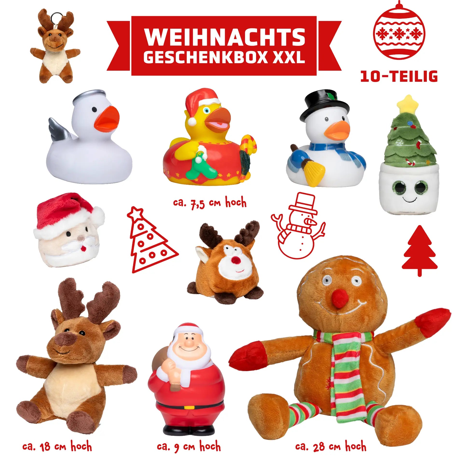 Weihnachtsgeschenkbox XXL (10-teilig) • Voller kleiner Highlights • Weihnachtsgeschenk - 10-teilig - Weihnachtsgeschenke