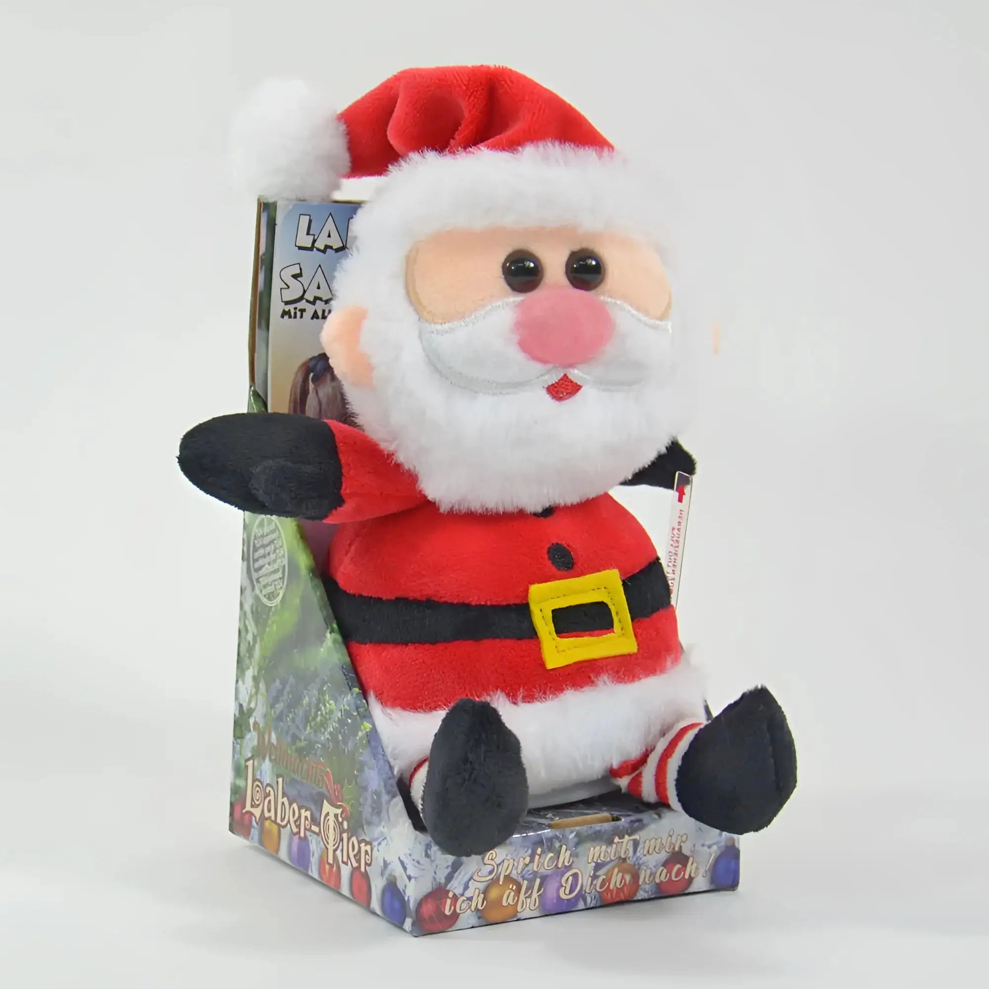 Weihnachtsmann "Jingle", der alles nachplappert • inkl. Batterien • 18x13x14cm • Labertiere