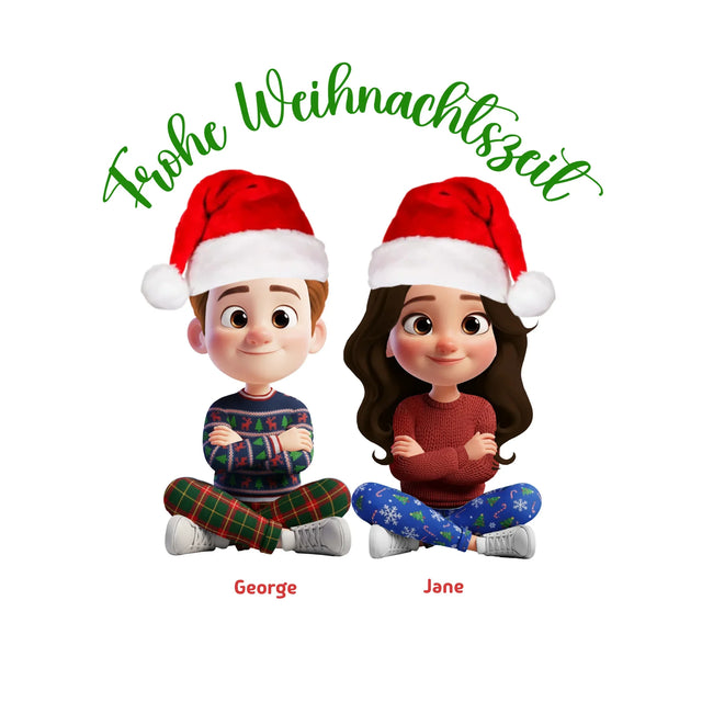 Weihnachtspaar m/w m/m w/w - (personalisierbare Figuren) - Sticker 20x20 cm (ausgestanzt) / White / OneSize