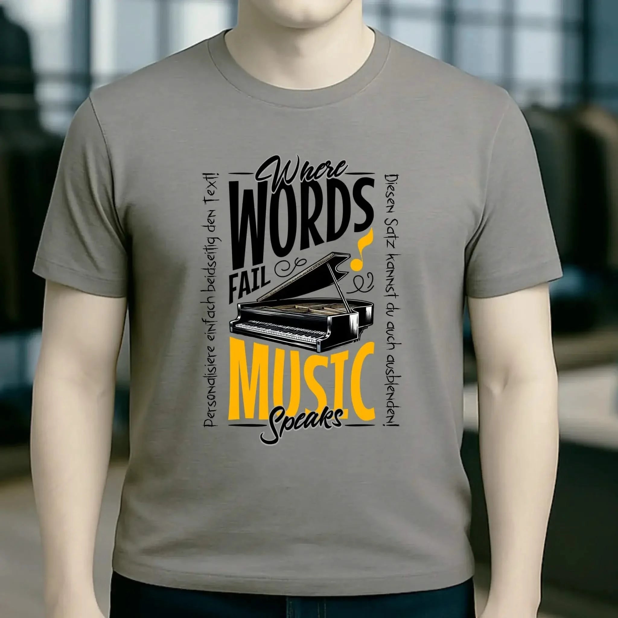 Where Word fail Music speaks • Musik • Unisex Premium T-Shirt XS-5XL aus Bio-Baumwolle für Damen & Herren • Exklusivdesign • personalisiert