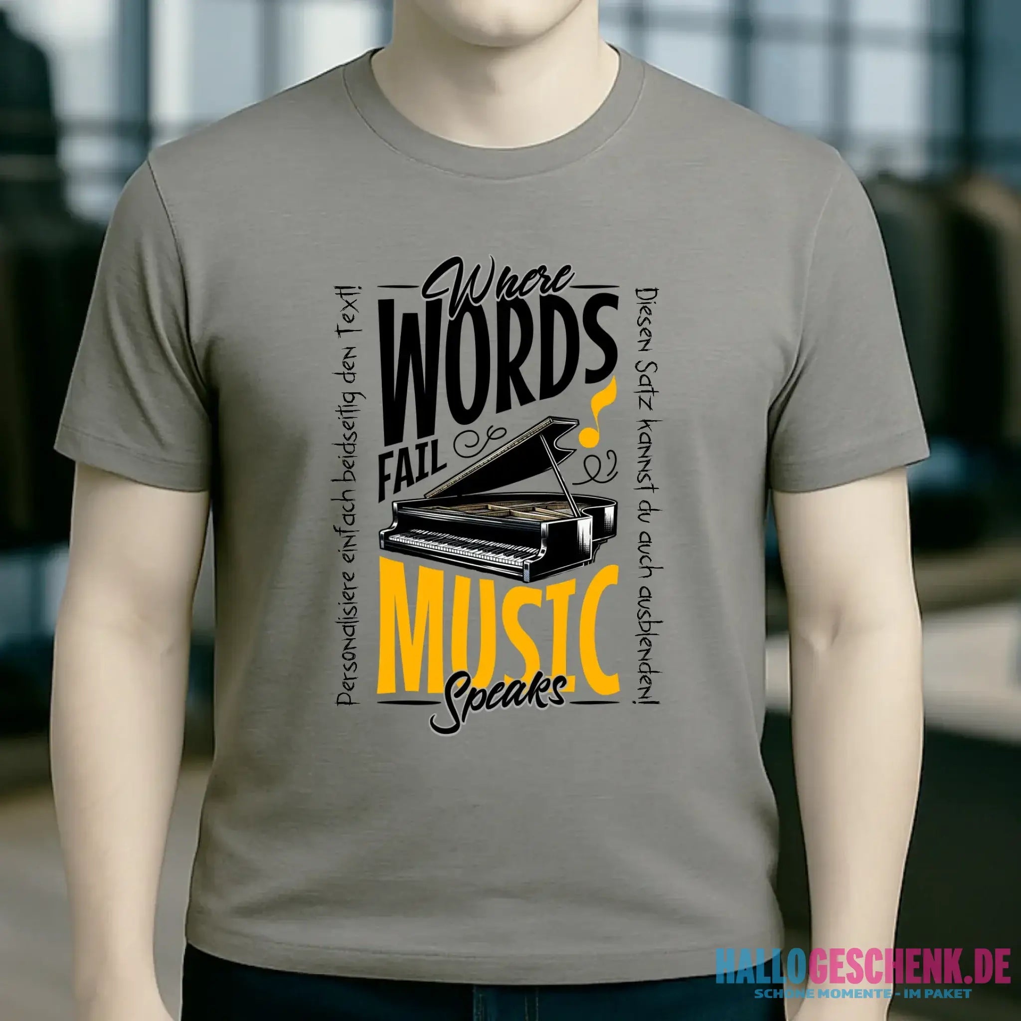 Where Word fail Music speaks • Musik • Unisex Premium T-Shirt XS-5XL aus Bio-Baumwolle für Damen & Herren • Exklusivdesign • personalisiert