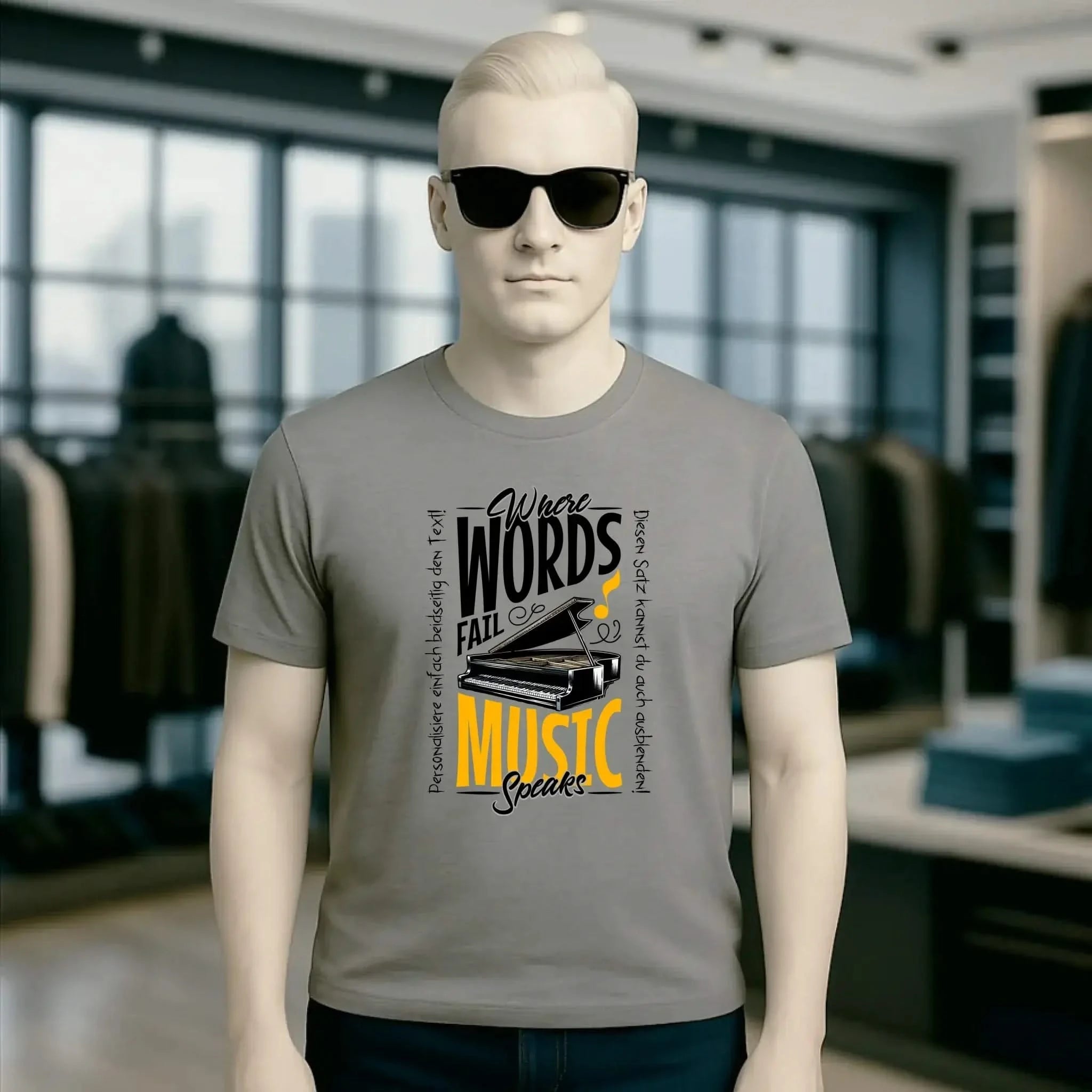 Where Word fail Music speaks • Musik • Unisex Premium T-Shirt XS-5XL aus Bio-Baumwolle für Damen & Herren • Exklusivdesign • personalisiert