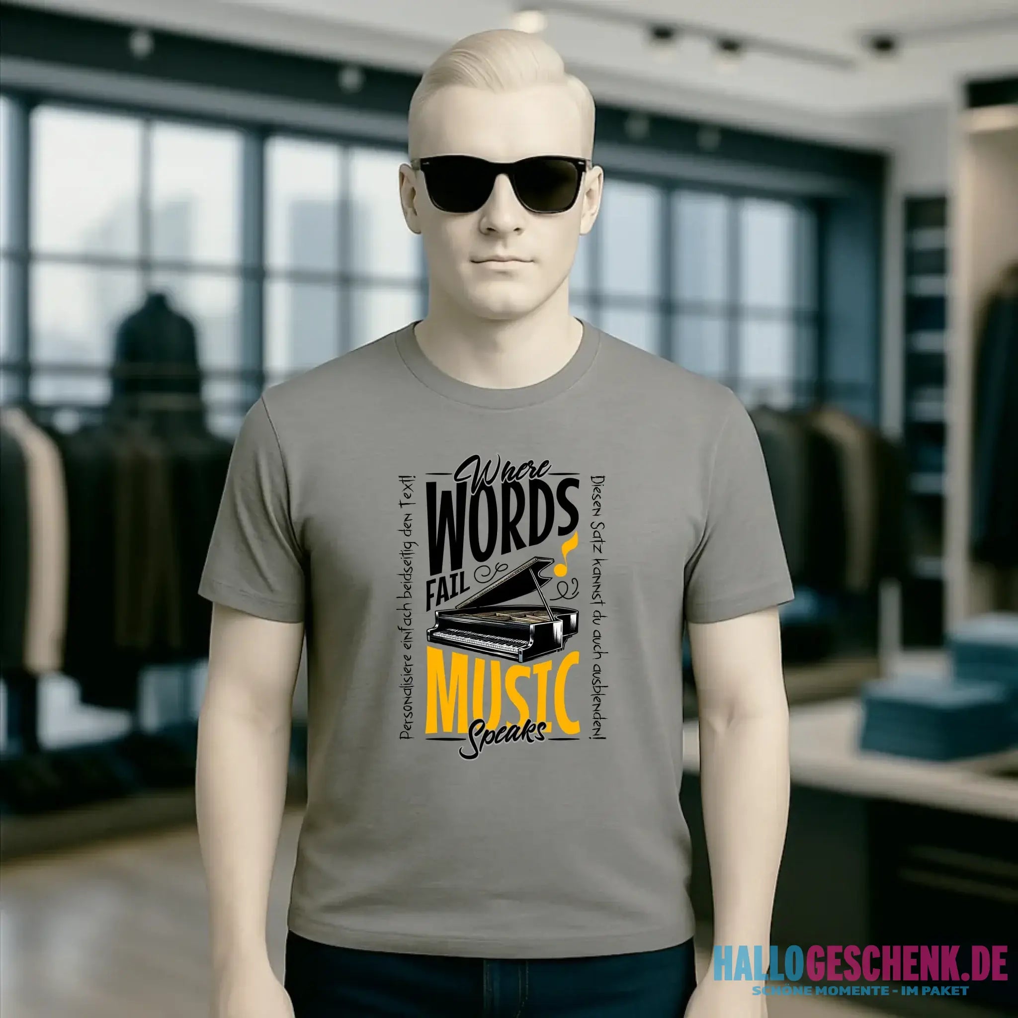 Where Word fail Music speaks • Musik • Unisex Premium T-Shirt XS-5XL aus Bio-Baumwolle für Damen & Herren • Exklusivdesign • personalisiert