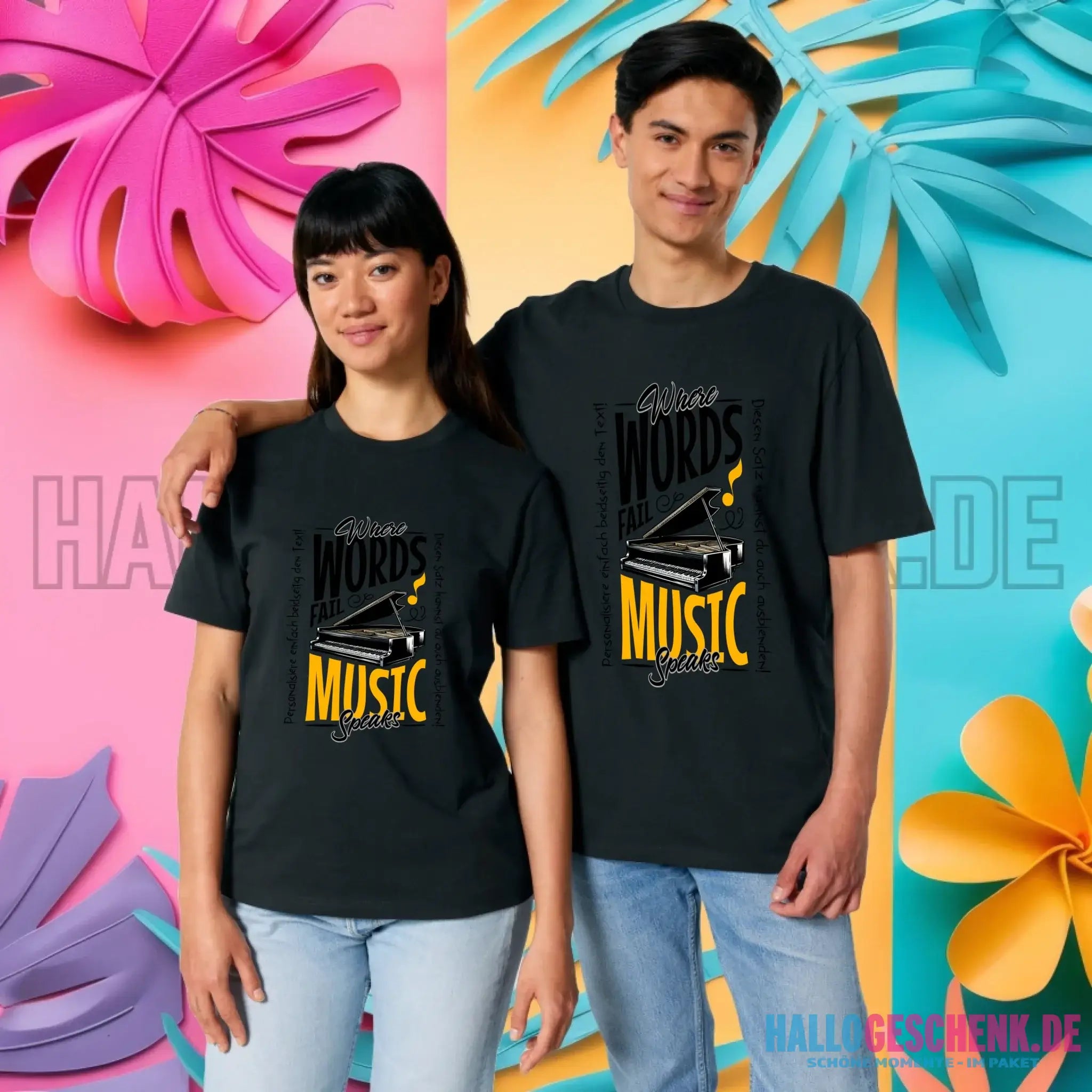 Where Word fail Music speaks • Musik • Unisex Premium T-Shirt XS-5XL aus Bio-Baumwolle für Damen & Herren • Exklusivdesign • personalisiert