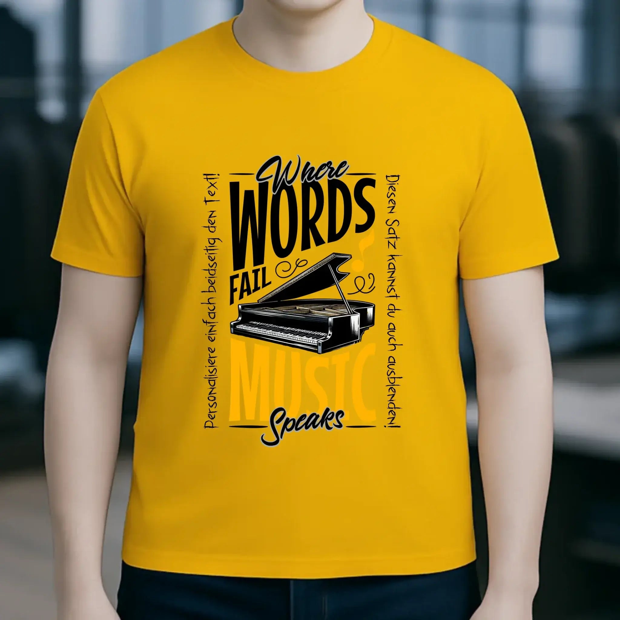 Where Word fail Music speaks • Musik • Unisex Premium T-Shirt XS-5XL aus Bio-Baumwolle für Damen & Herren • Exklusivdesign • personalisiert