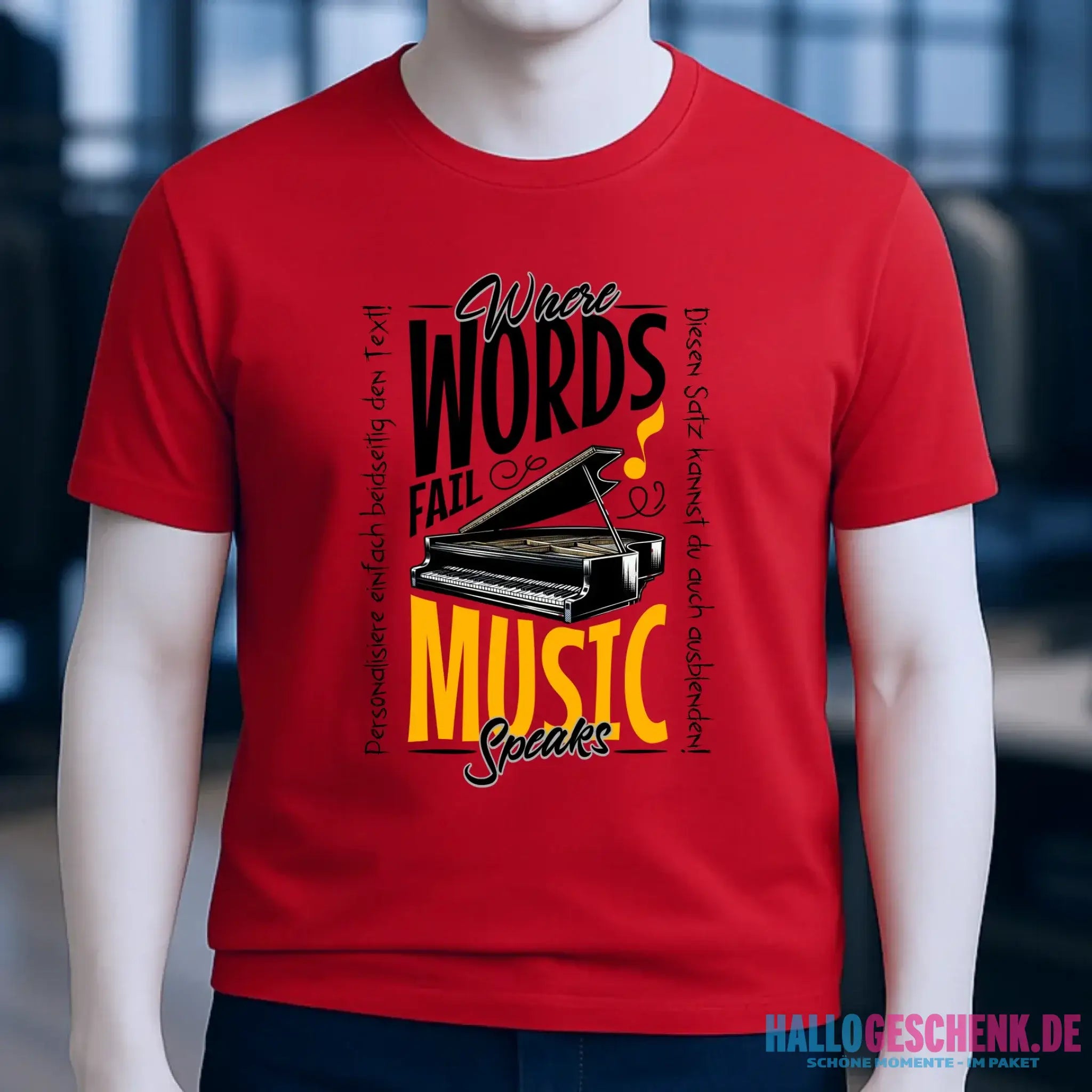 Where Word fail Music speaks • Musik • Unisex Premium T-Shirt XS-5XL aus Bio-Baumwolle für Damen & Herren • Exklusivdesign • personalisiert