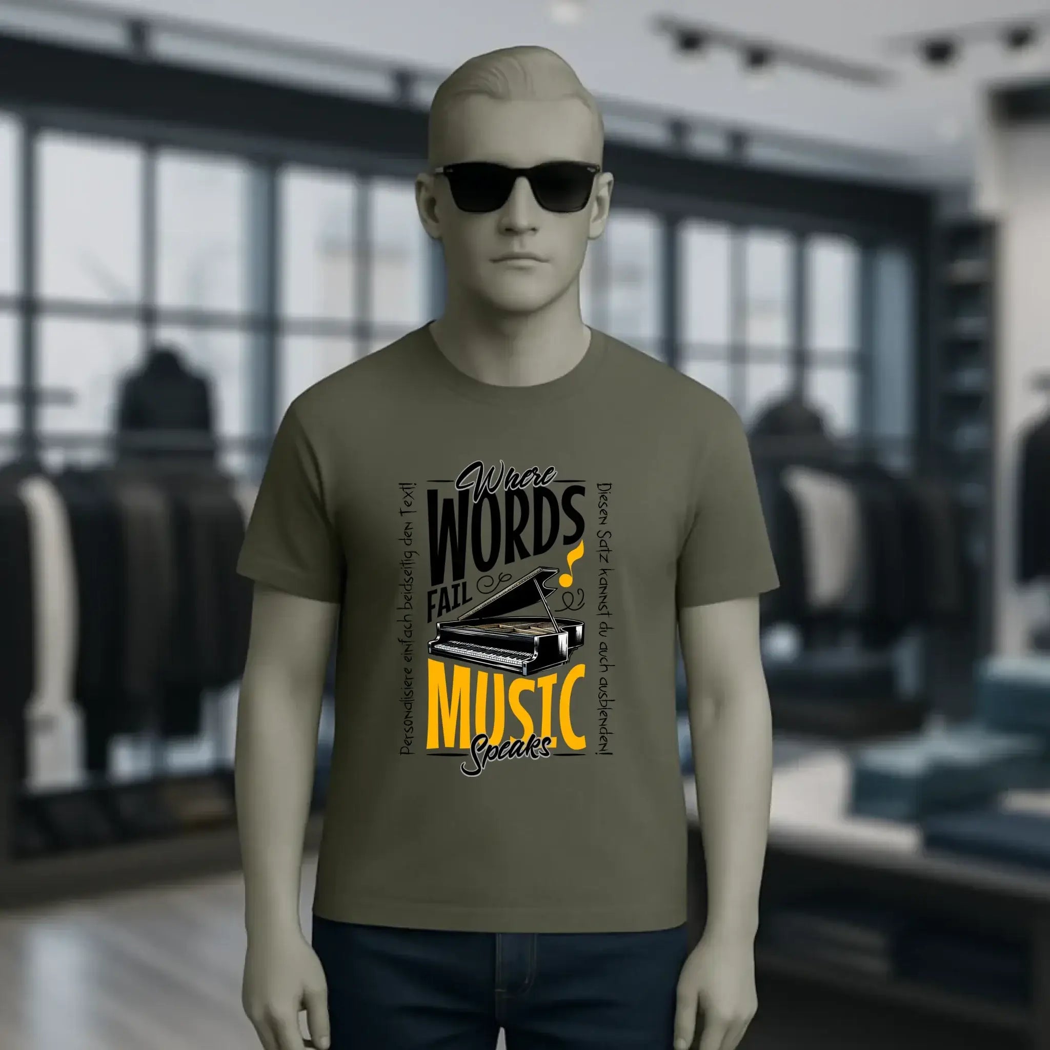 Where Word fail Music speaks • Musik • Unisex Premium T-Shirt XS-5XL aus Bio-Baumwolle für Damen & Herren • Exklusivdesign • personalisiert