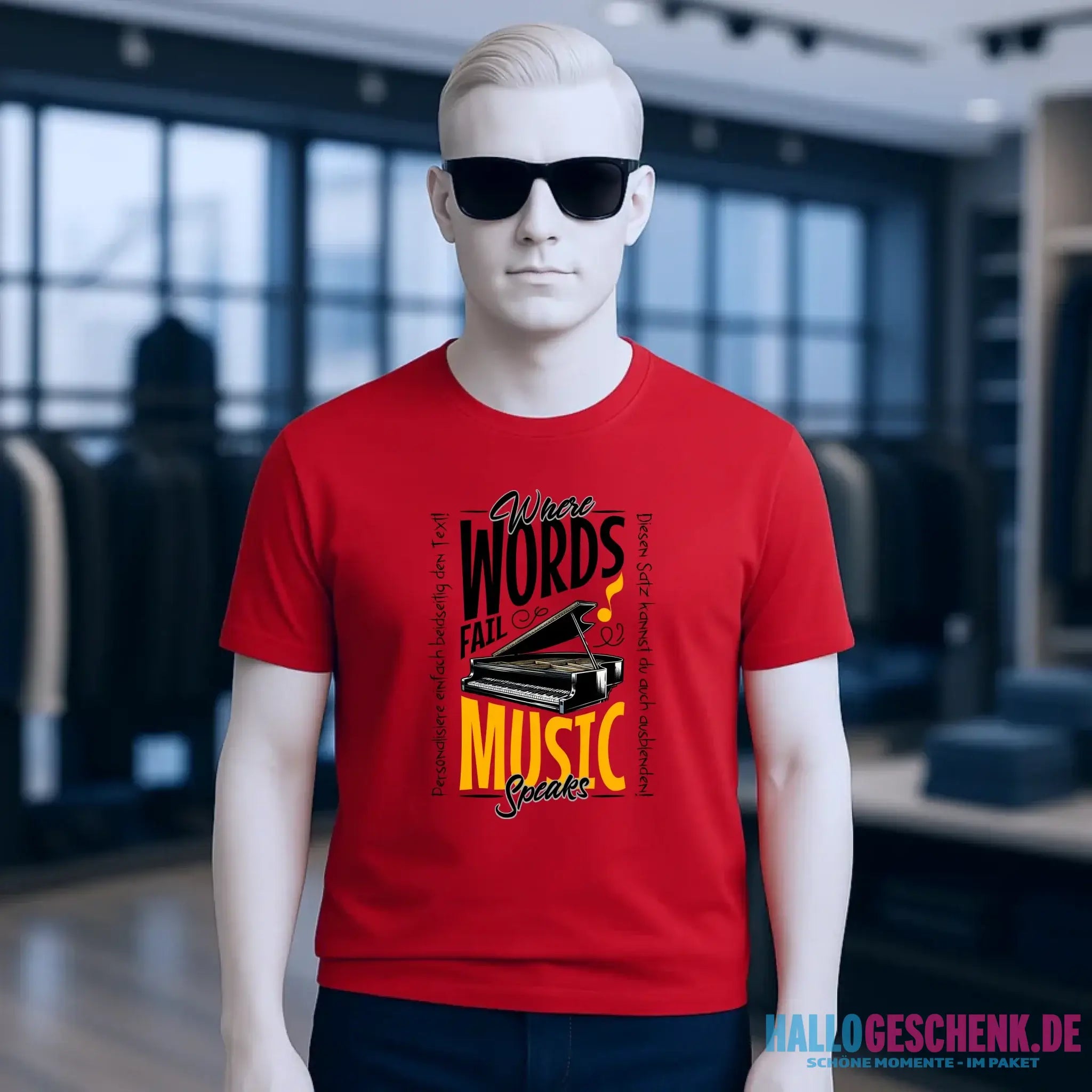 Where Word fail Music speaks • Musik • Unisex Premium T-Shirt XS-5XL aus Bio-Baumwolle für Damen & Herren • Exklusivdesign • personalisiert