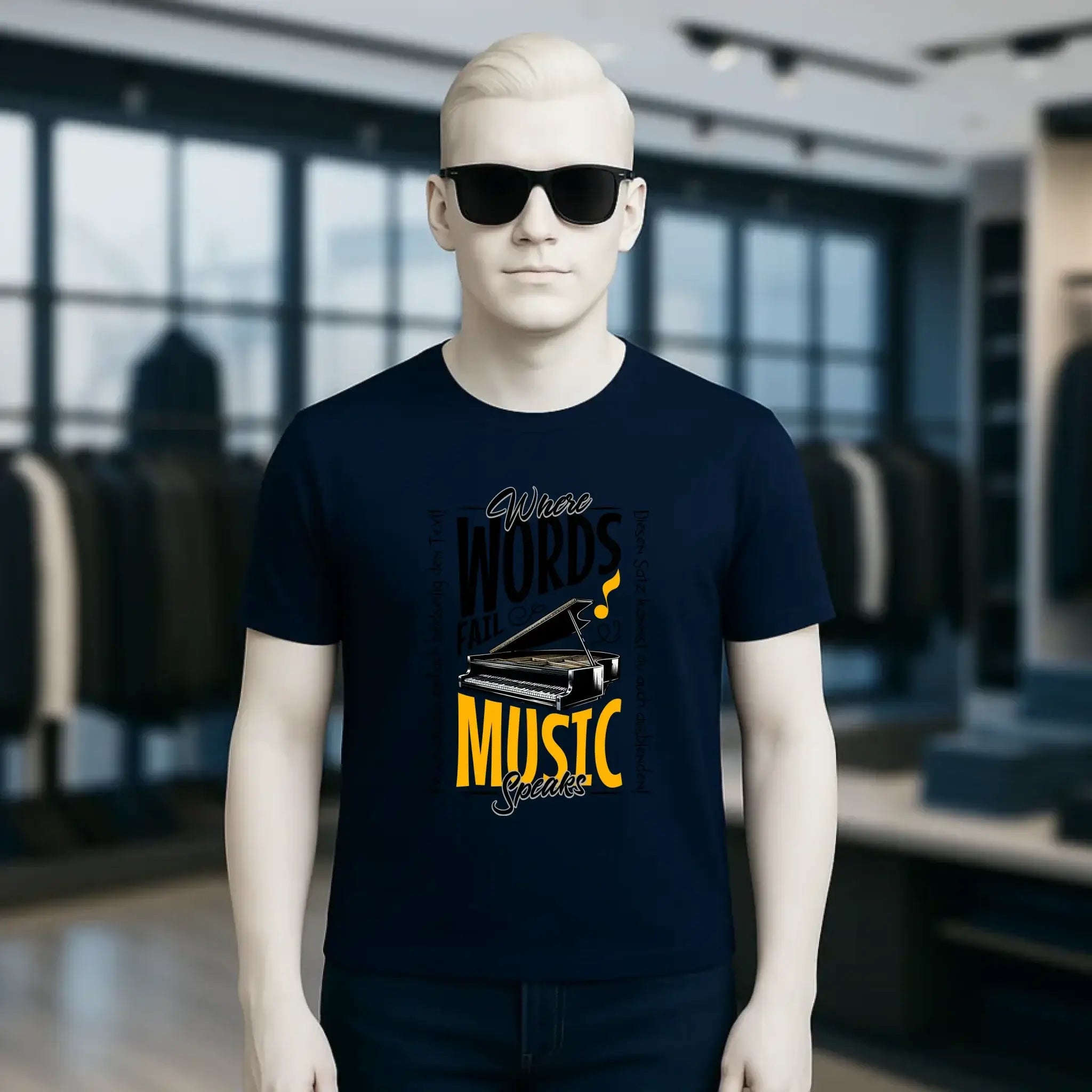 Where Word fail Music speaks • Musik • Unisex Premium T-Shirt XS-5XL aus Bio-Baumwolle für Damen & Herren • Exklusivdesign • personalisiert