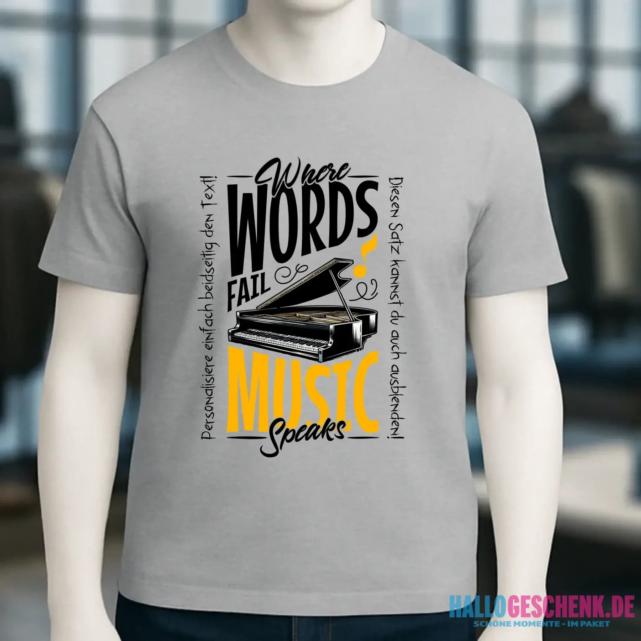 Where Word fail Music speaks • Musik • Unisex Premium T-Shirt XS-5XL aus Bio-Baumwolle für Damen & Herren • Exklusivdesign • personalisiert