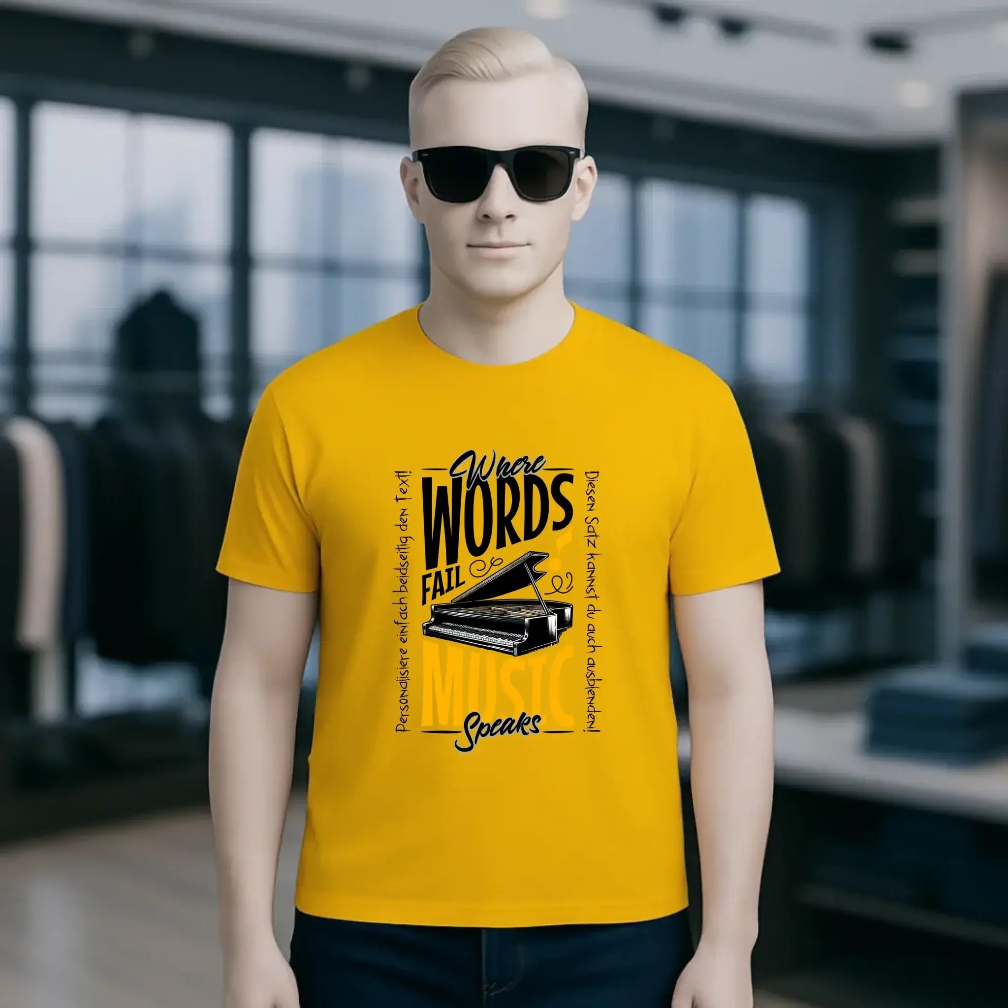 Where Word fail Music speaks • Musik • Unisex Premium T-Shirt XS-5XL aus Bio-Baumwolle für Damen & Herren • Exklusivdesign • personalisiert