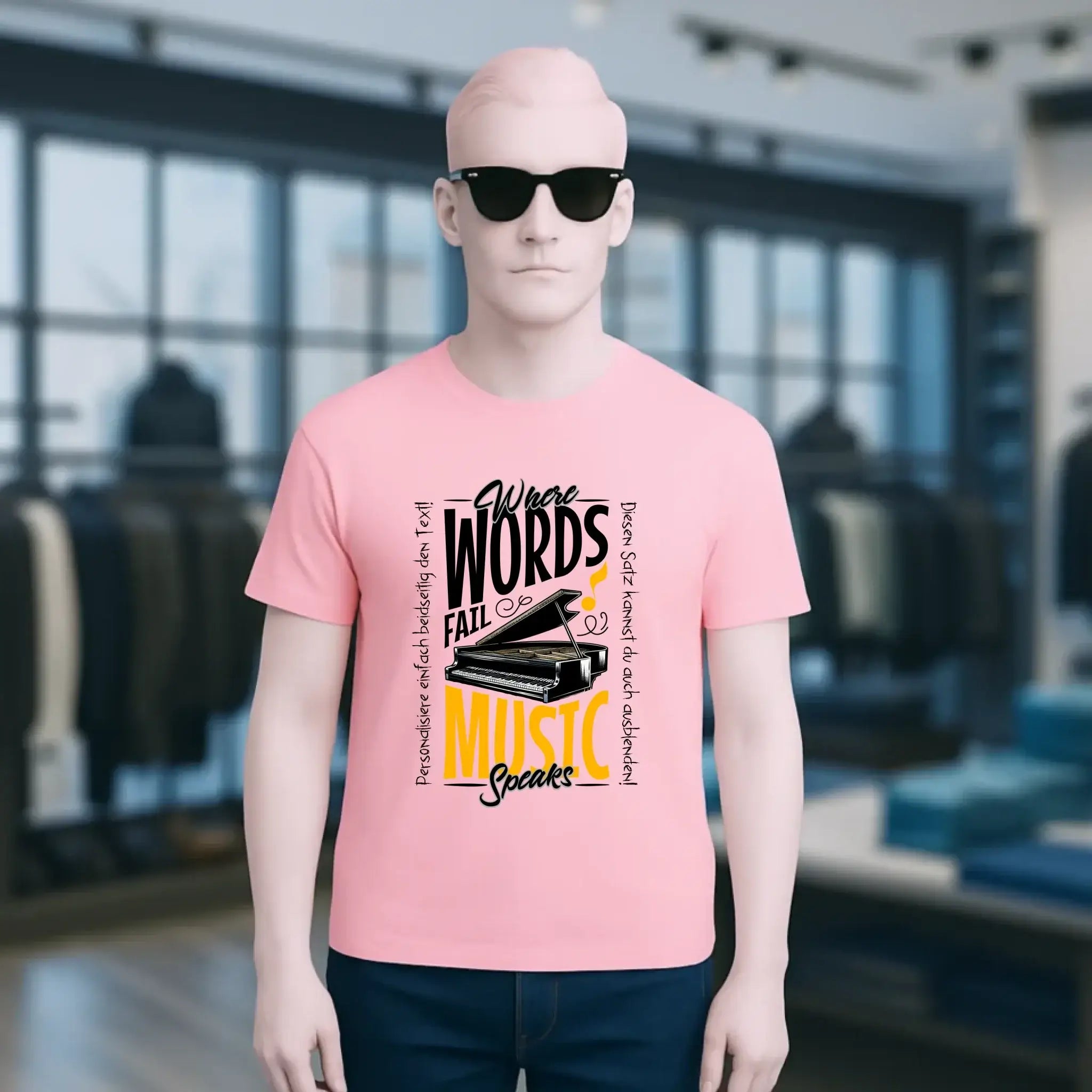 Where Word fail Music speaks • Musik • Unisex Premium T-Shirt XS-5XL aus Bio-Baumwolle für Damen & Herren • Exklusivdesign • personalisiert