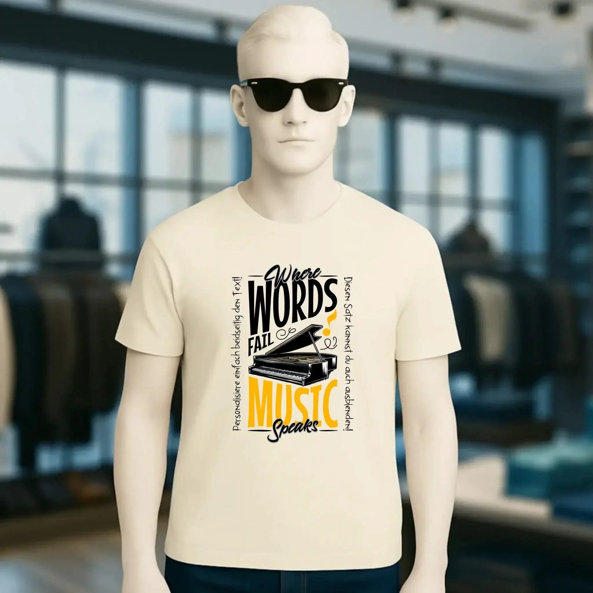 Where Word fail Music speaks • Musik • Unisex Premium T-Shirt XS-5XL aus Bio-Baumwolle für Damen & Herren • Exklusivdesign • personalisiert