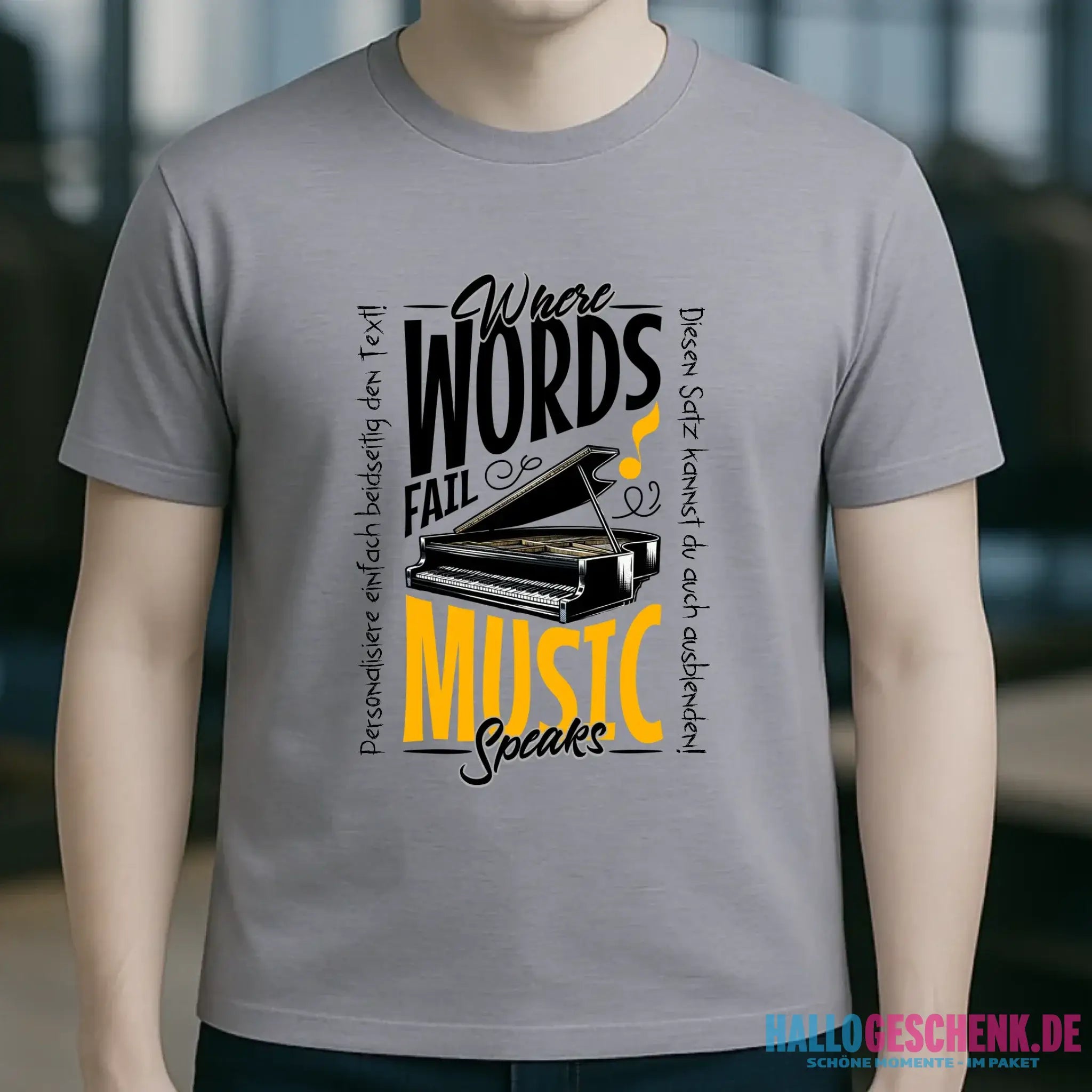 Where Word fail Music speaks • Musik • Unisex Premium T-Shirt XS-5XL aus Bio-Baumwolle für Damen & Herren • Exklusivdesign • personalisiert