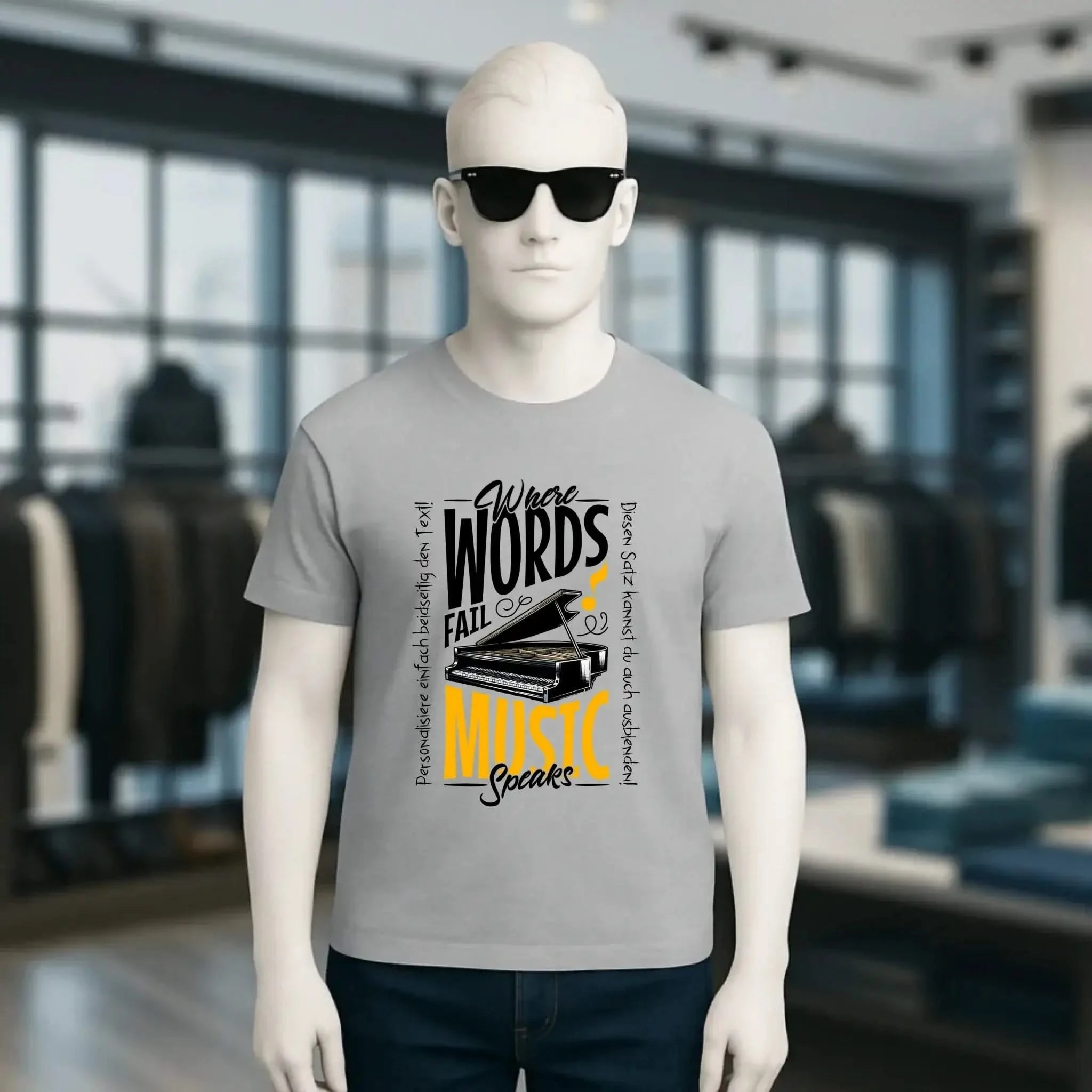 Where Word fail Music speaks • Musik • Unisex Premium T-Shirt XS-5XL aus Bio-Baumwolle für Damen & Herren • Exklusivdesign • personalisiert