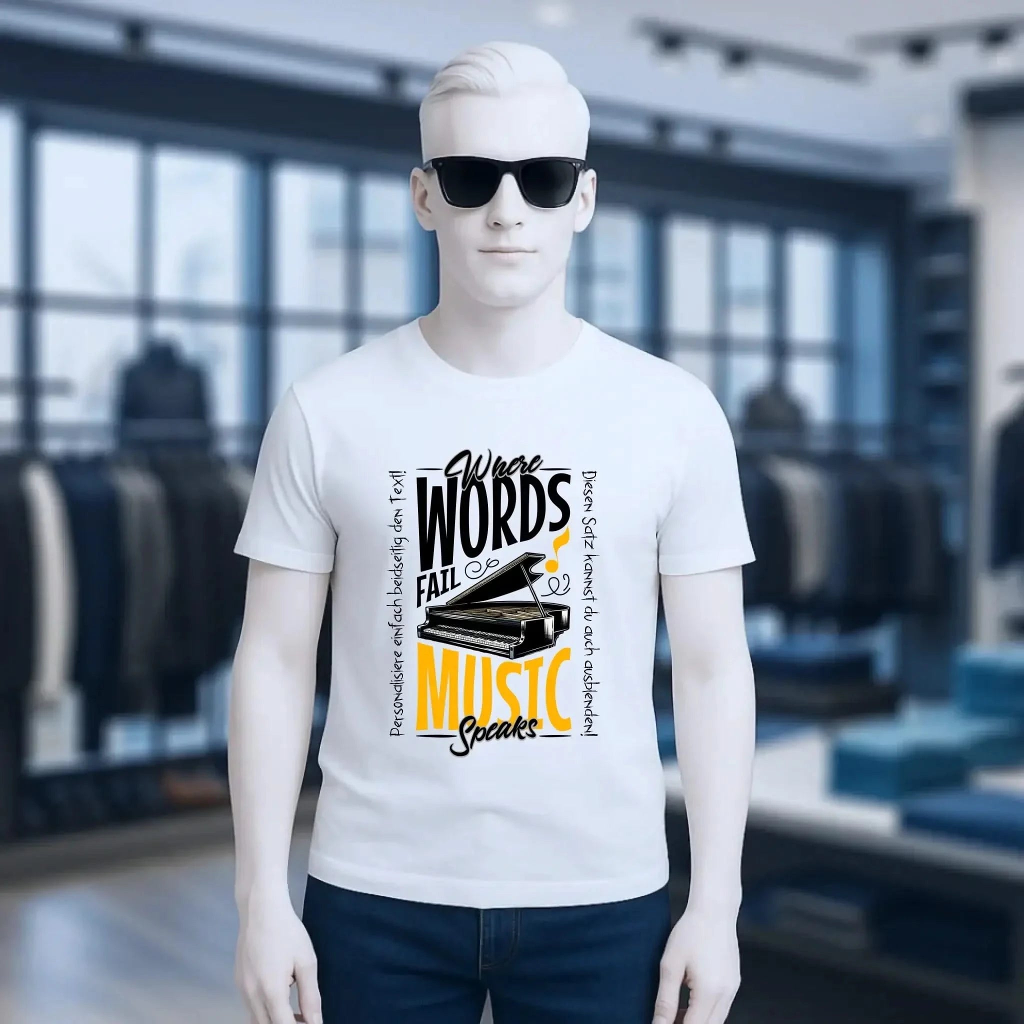 Where Word fail Music speaks • Musik • Unisex Premium T-Shirt XS-5XL aus Bio-Baumwolle für Damen & Herren • Exklusivdesign • personalisiert